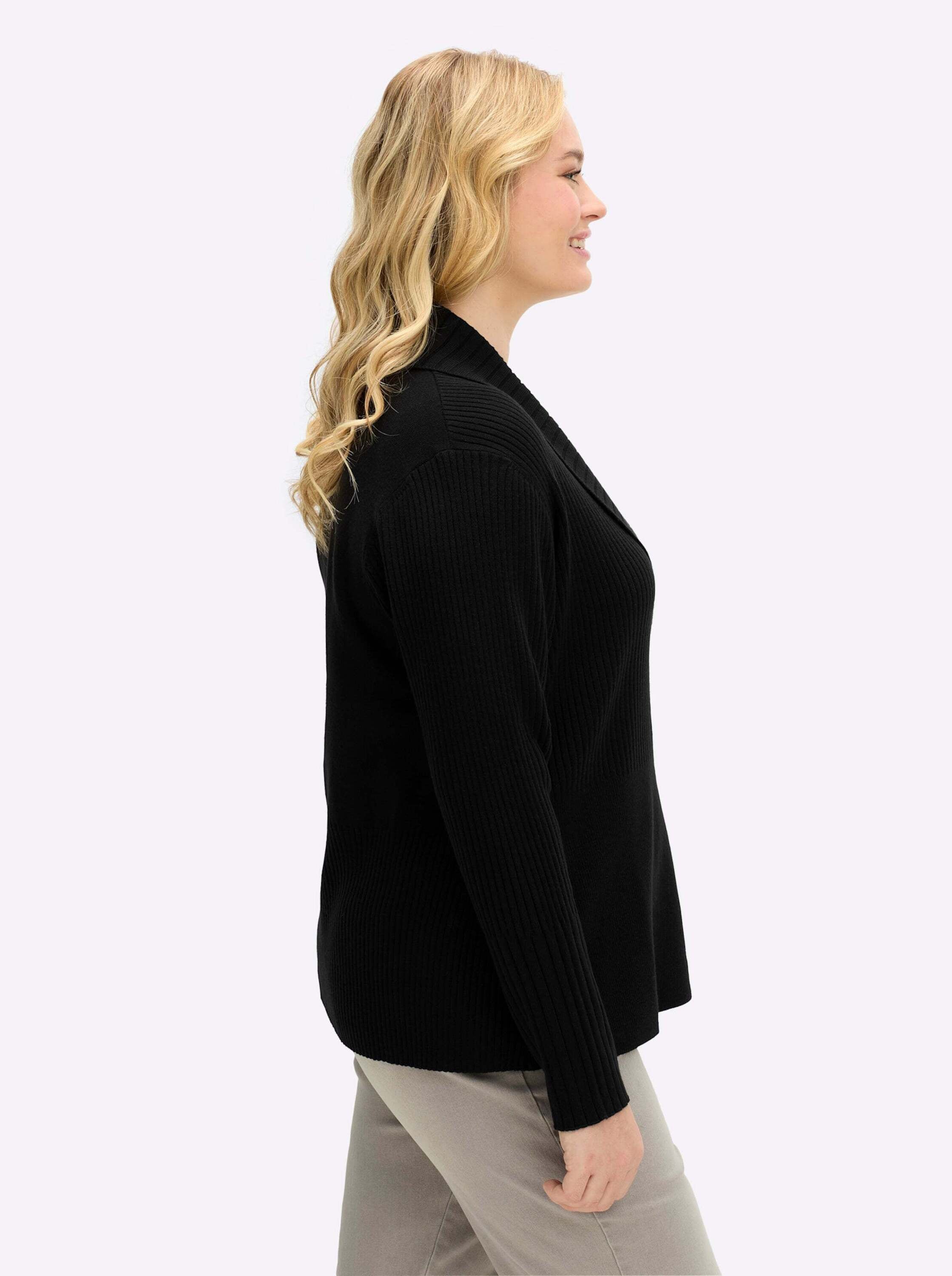 sheego by Joe Browns Strickpullover »Pullover Pullover in Wickeloptik, mit Zierknöpfen«