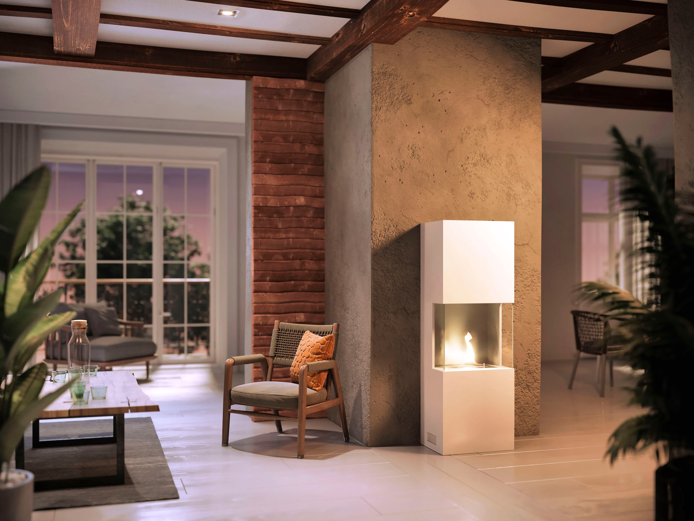 TENDERFLAME Dekokamin »Ambientekamin »INDIE 180«« mit Brenner und flachem Docht