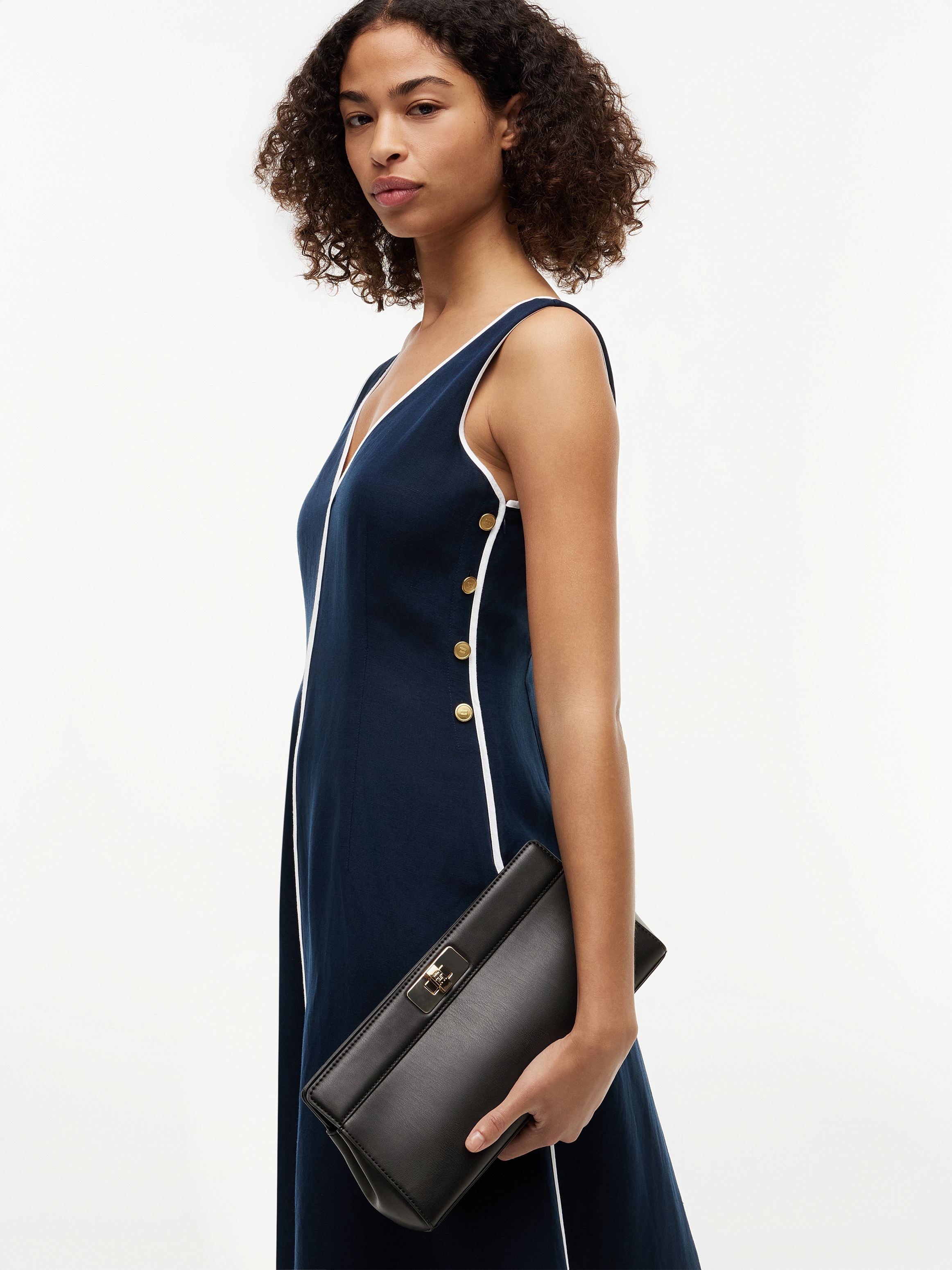 Tommy Hilfiger Clutch »TH MODERN CLUTCH« Damen Umhängetasche, Handtasche mit goldfarberem Umhängeriemen