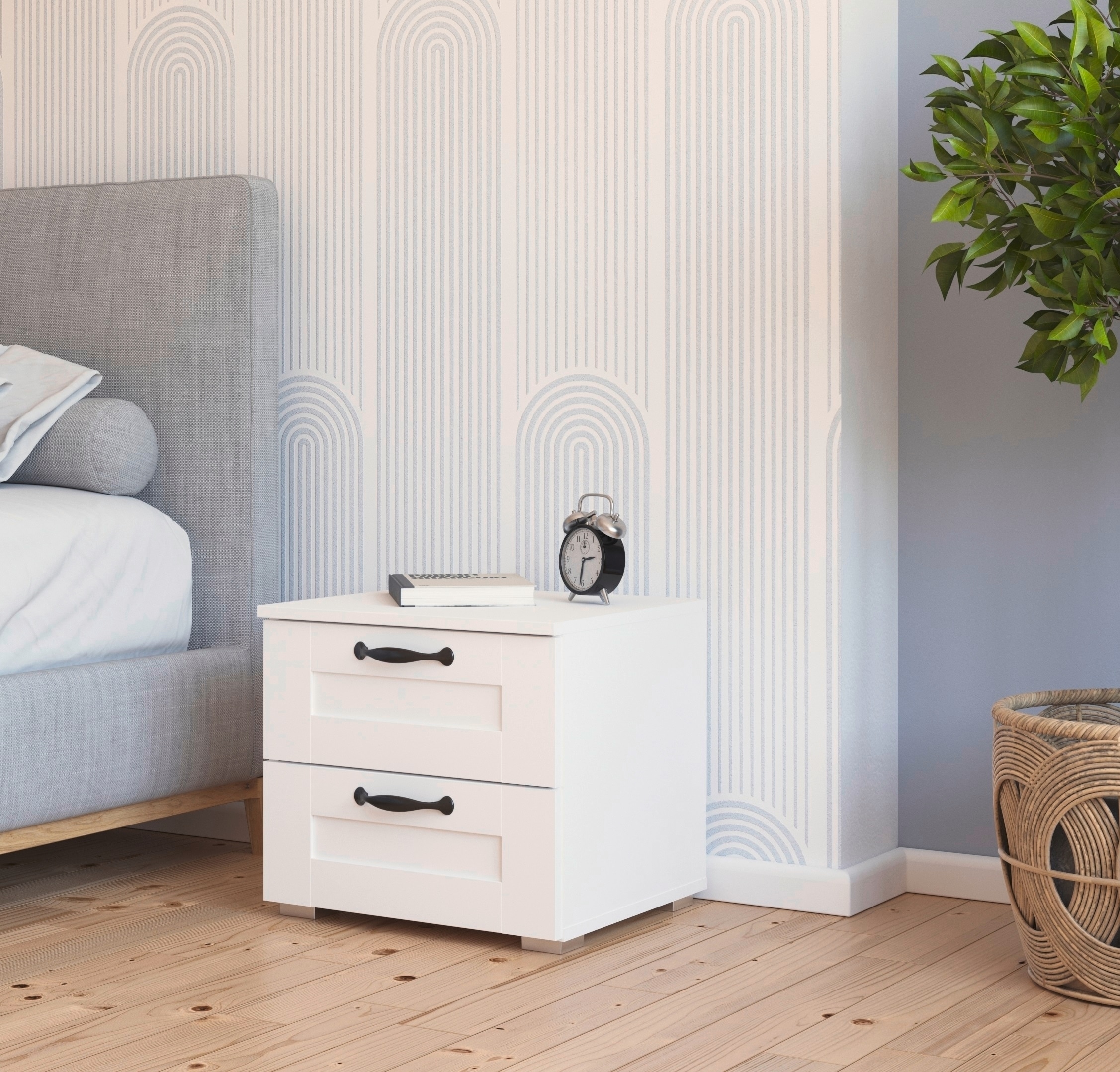 rauch Nachtkommode »Cottage by Aditio«, in skandinavischem Landhausstil, 2 Schubladen mit Softclose-Funktion