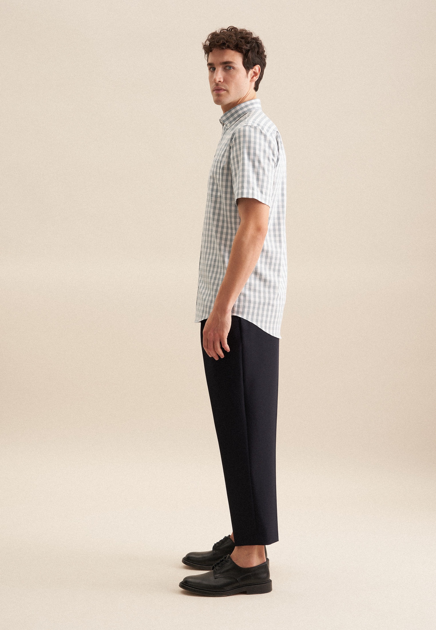 seidensticker Businesshemd »Regular«, Regular 1/2 Button-Down-Kragen Karo