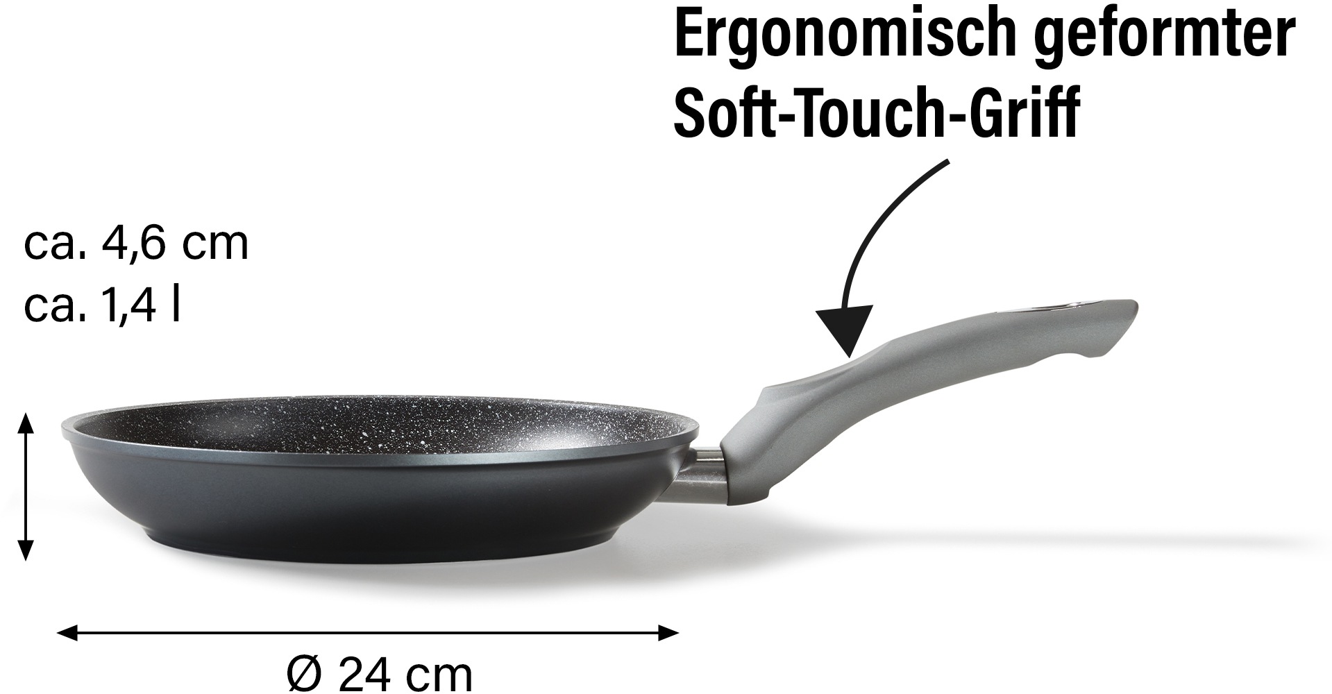 STONELINE Bratpfanne »Gourmundo«, Aluminium, (1 tlg.), Made in Germany, STONELINE®-Antihaftbeschichtung, Indukton, Induktion