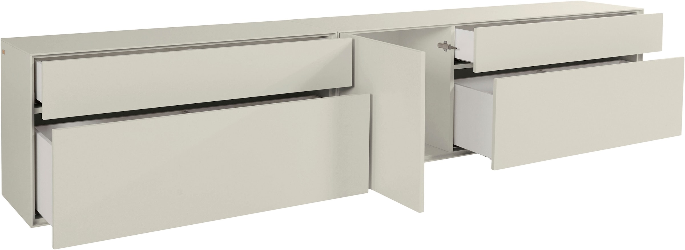 LeGer Home by Lena Gercke Lowboard »Essentials«, (2 St.), Breite: 279cm, MDF lackiert, Push-to-open-Funktion