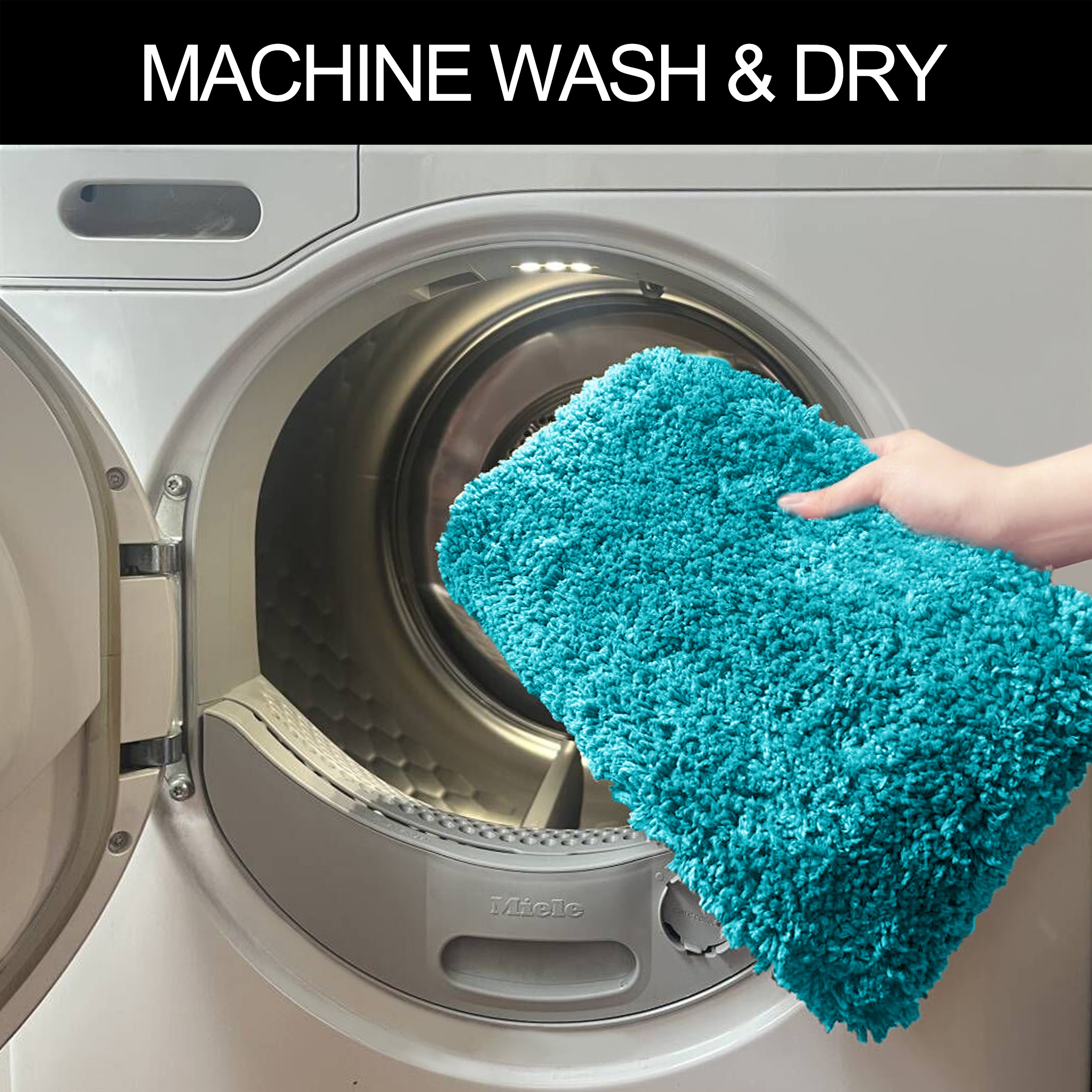 my home Badematte »Sanremo, Badvorleger, Badezimmer Teppich, sehr weich«, rutschhemmend beschichtet, fußbodenheizungsgeeignet-schnell trocknend, Badteppich, unifarben, rechteckig, rund & als 3-tlg. Set erhältlich