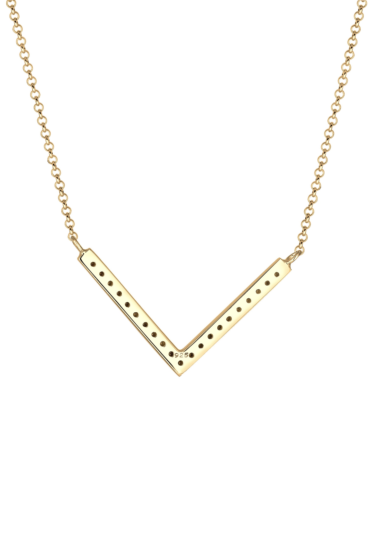 Elli Silberkette »Halskette V-Kette Kristalle 925 Silber«