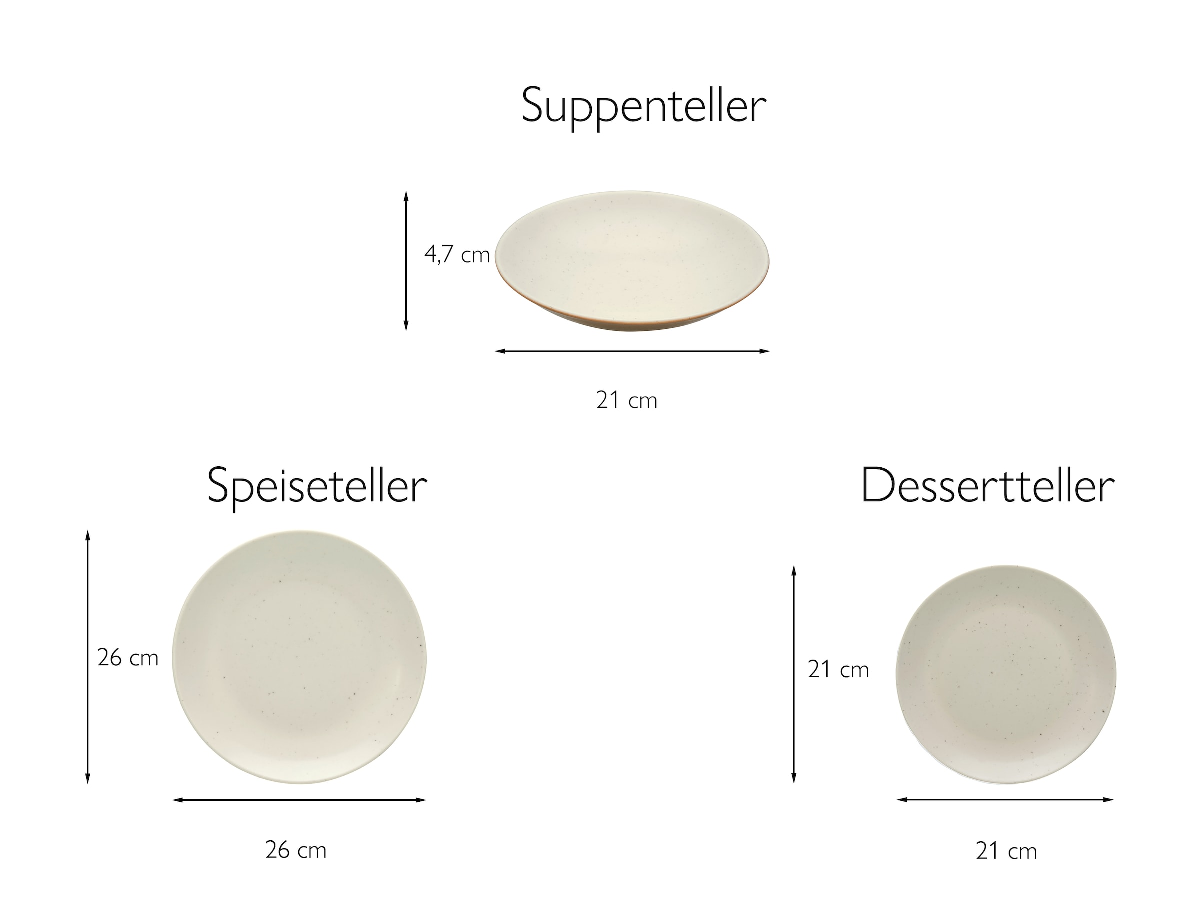 CreaTable Teller-Set »Geschirr-Set Sand Dunes«, (Set, 12 tlg., Tafelservice für 4 Personen), Service, handwerklicher Töpfercharakter, 12 Teile, für 4 Personen