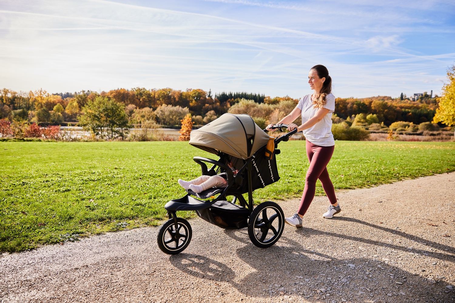 Hauck Dreirad-Kinderwagen »Runner 3, Jungle Green«, 22 kg, mit XXL-Lufträdern u. Handbremse; bis 22 kg belastbar