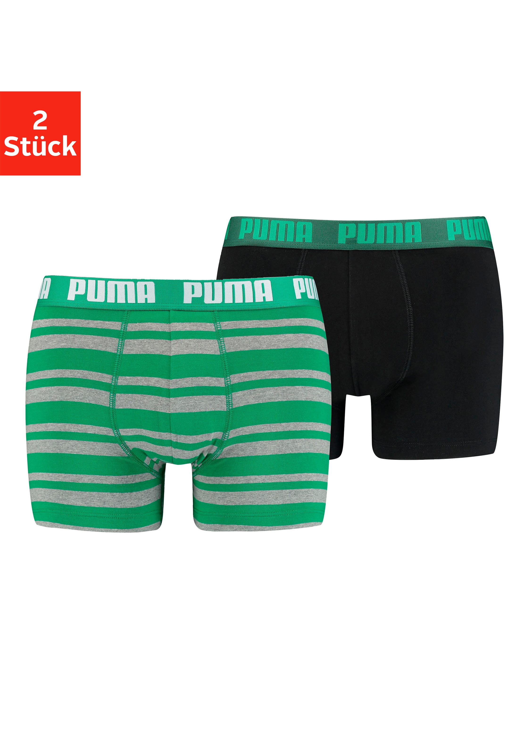 PUMA Boxer, (2 St.), mit kontrastfarbigem Schriftzug