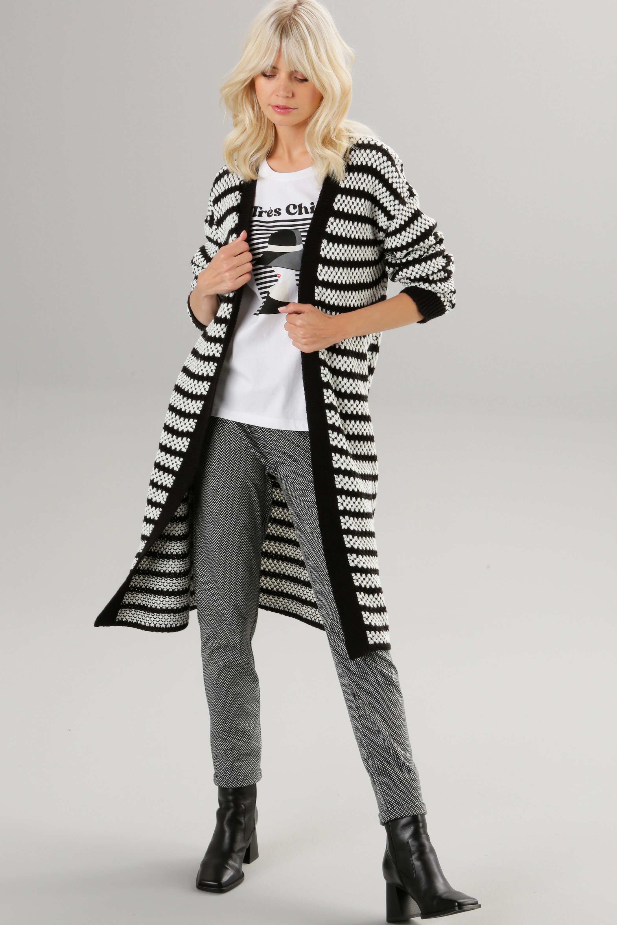 mit bestellen Shop Aniston Online OTTO im SELECTED Streifen-Muster Strickjacke,