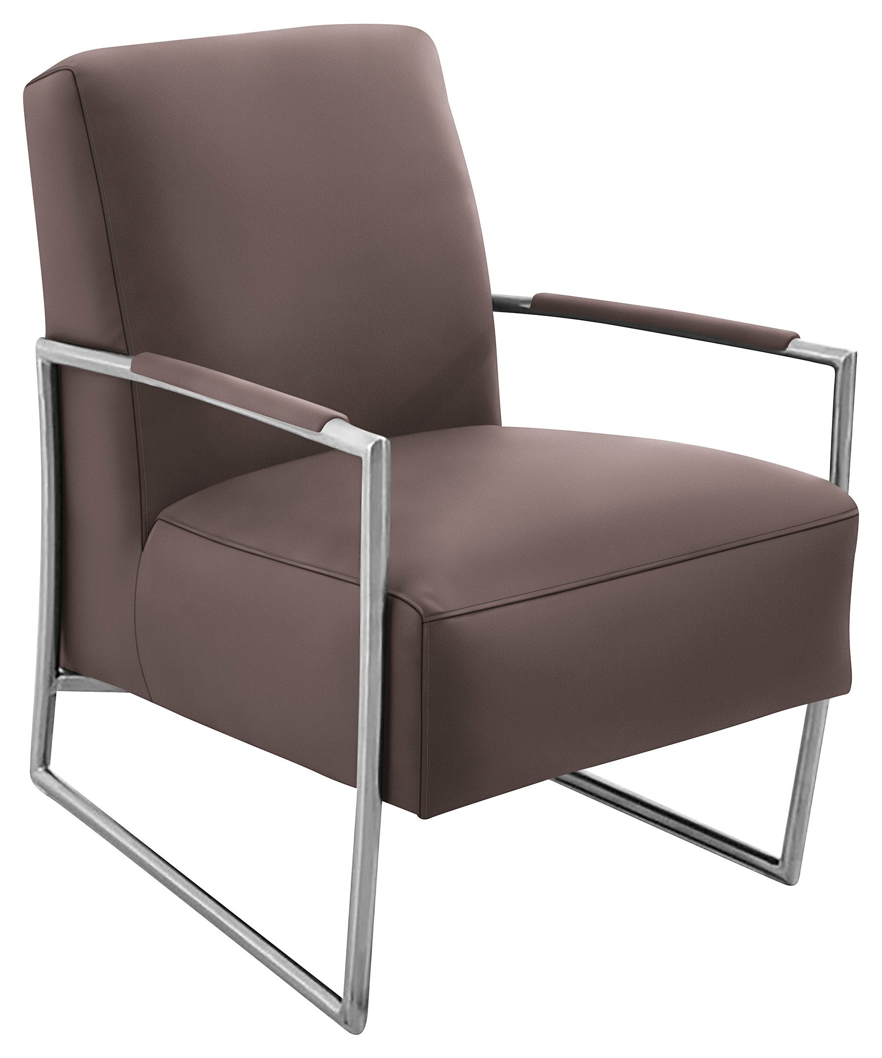 K+W Komfort & Wohnen Cocktailsessel, mit bezogenen Armlehnen, Gestell in Metall Edelstahloptik