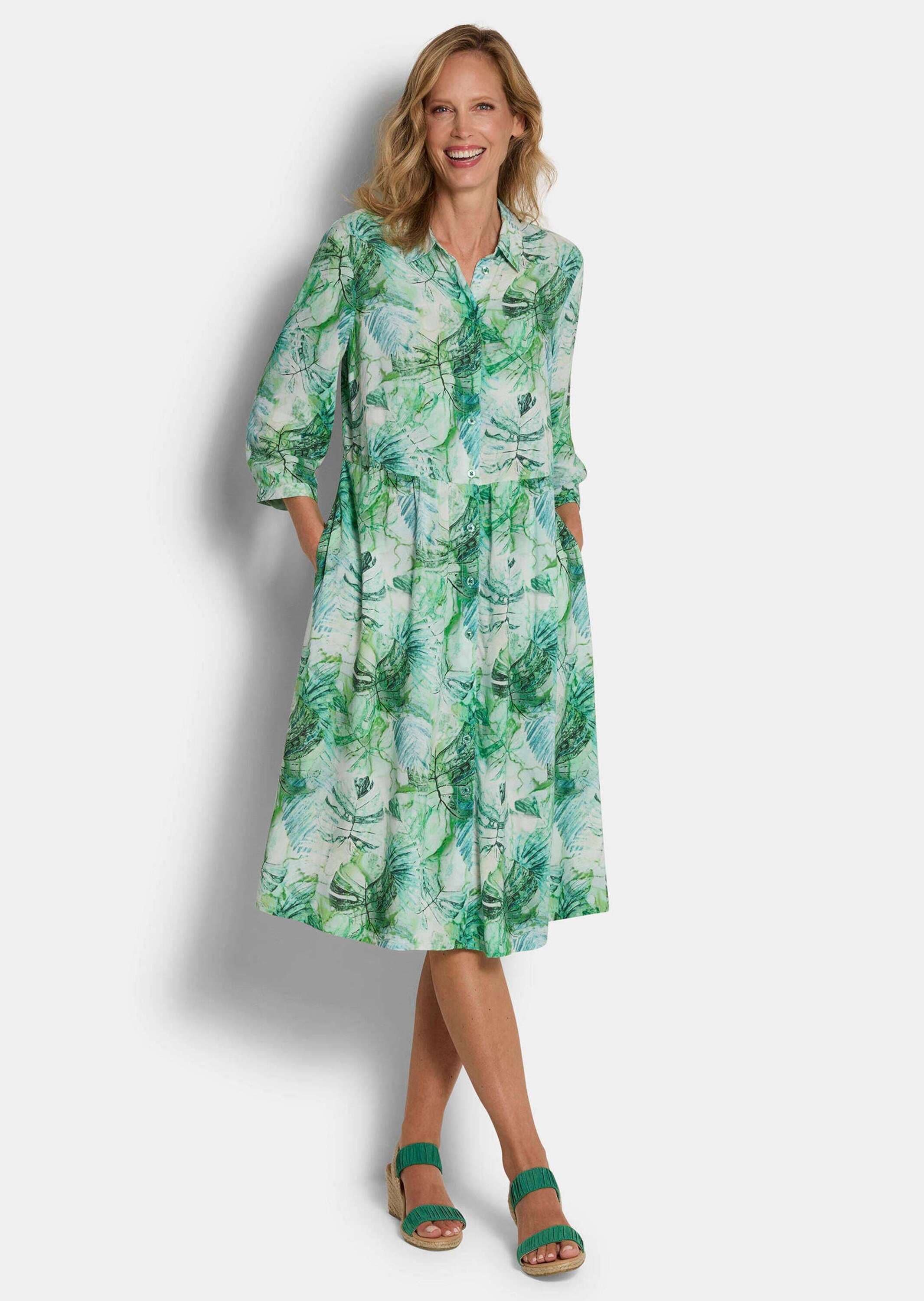 GOLDNER Druckkleid »Hemdblusenkleid in Midi-Länge«