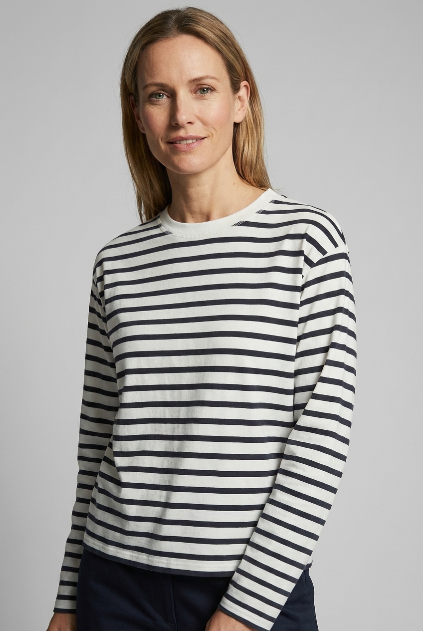 Marc O'Polo DENIM Longsleeve regular fit, aus Heavy Slub Jersey, Rundhals