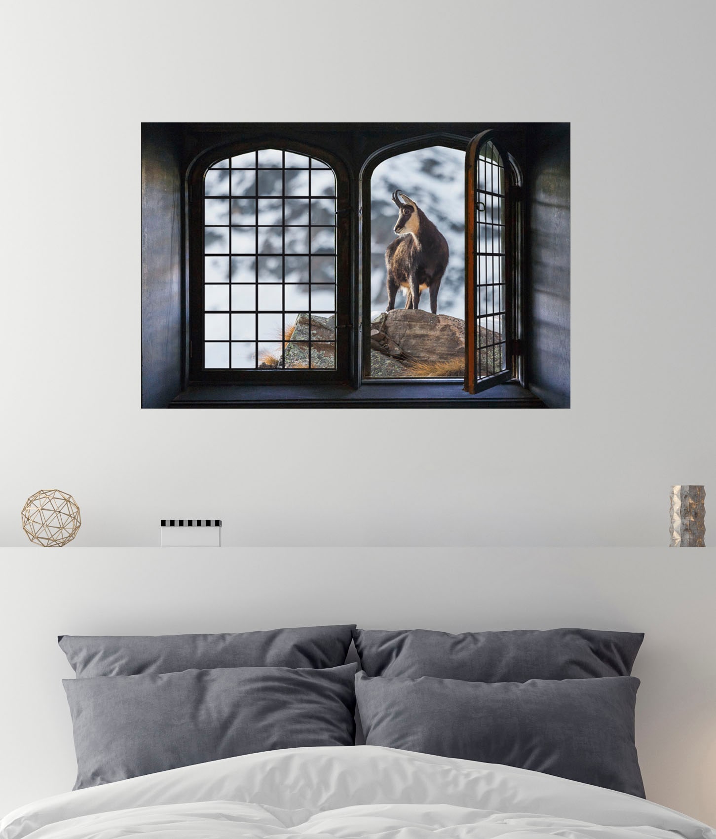 queence Wandsticker »Berge« Wandsticker, Wandbild, selbstklebend, 3D, Fenster