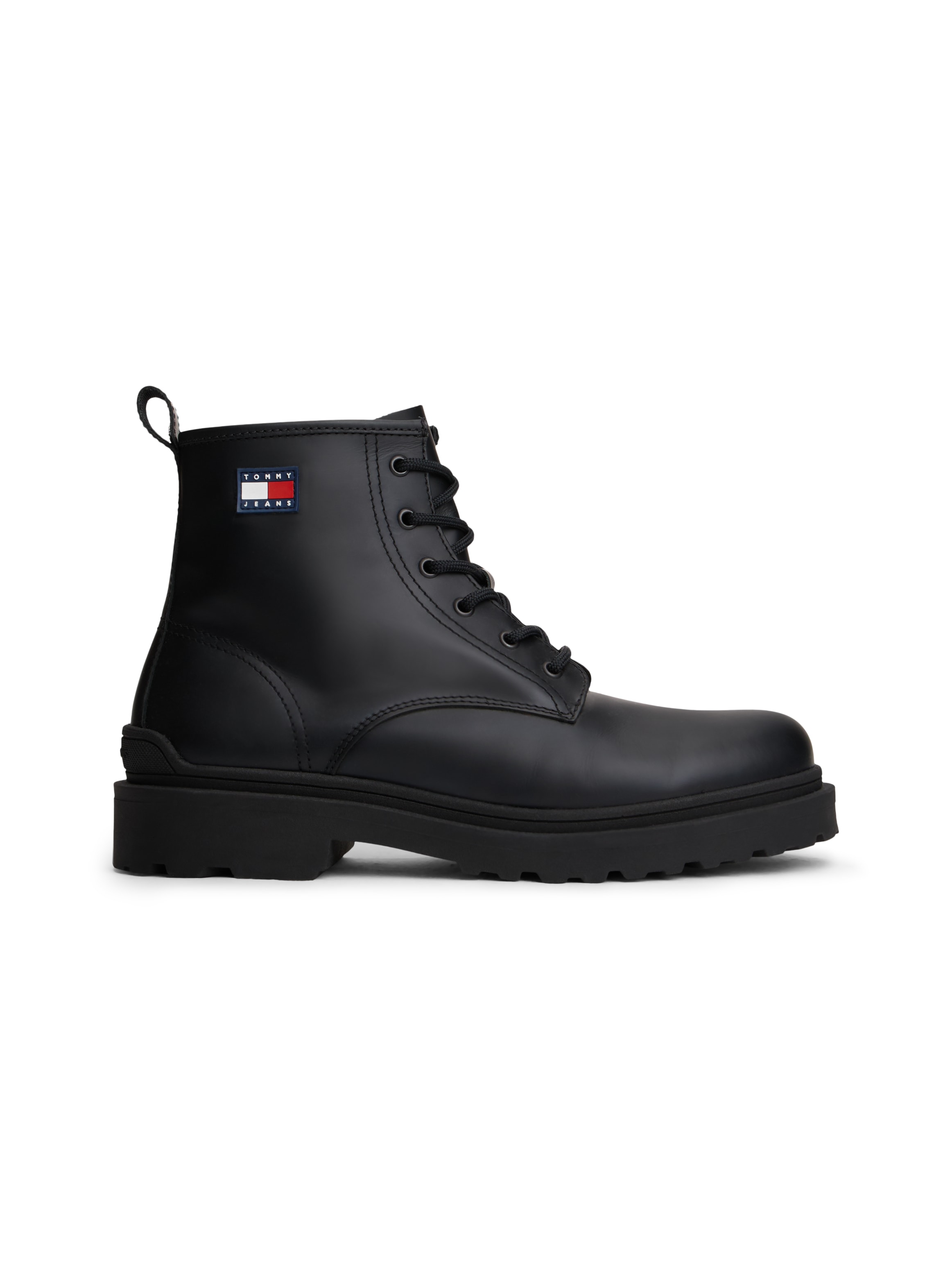 Tommy Jeans Schnürboots »TJM LACE UP RUBBERIZED«  , Schnürstiefelette, Herbstboots mit seitlicher Logoflagge