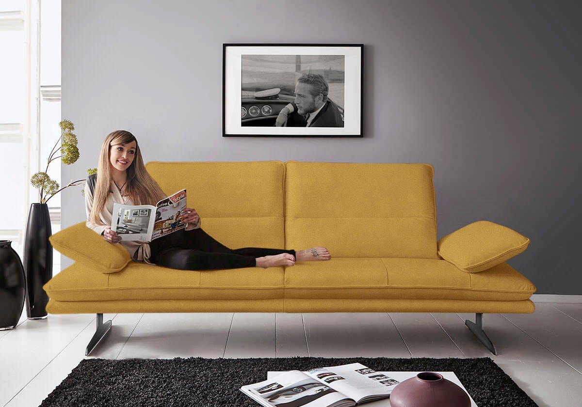 W.SCHILLIG 2,5-Sitzer »broadway Designsofa mit hohem Sitzkomfort«, Sitztiefenverstellung, Kopfteil- & Seitenteilverstellung, Breite 236cm