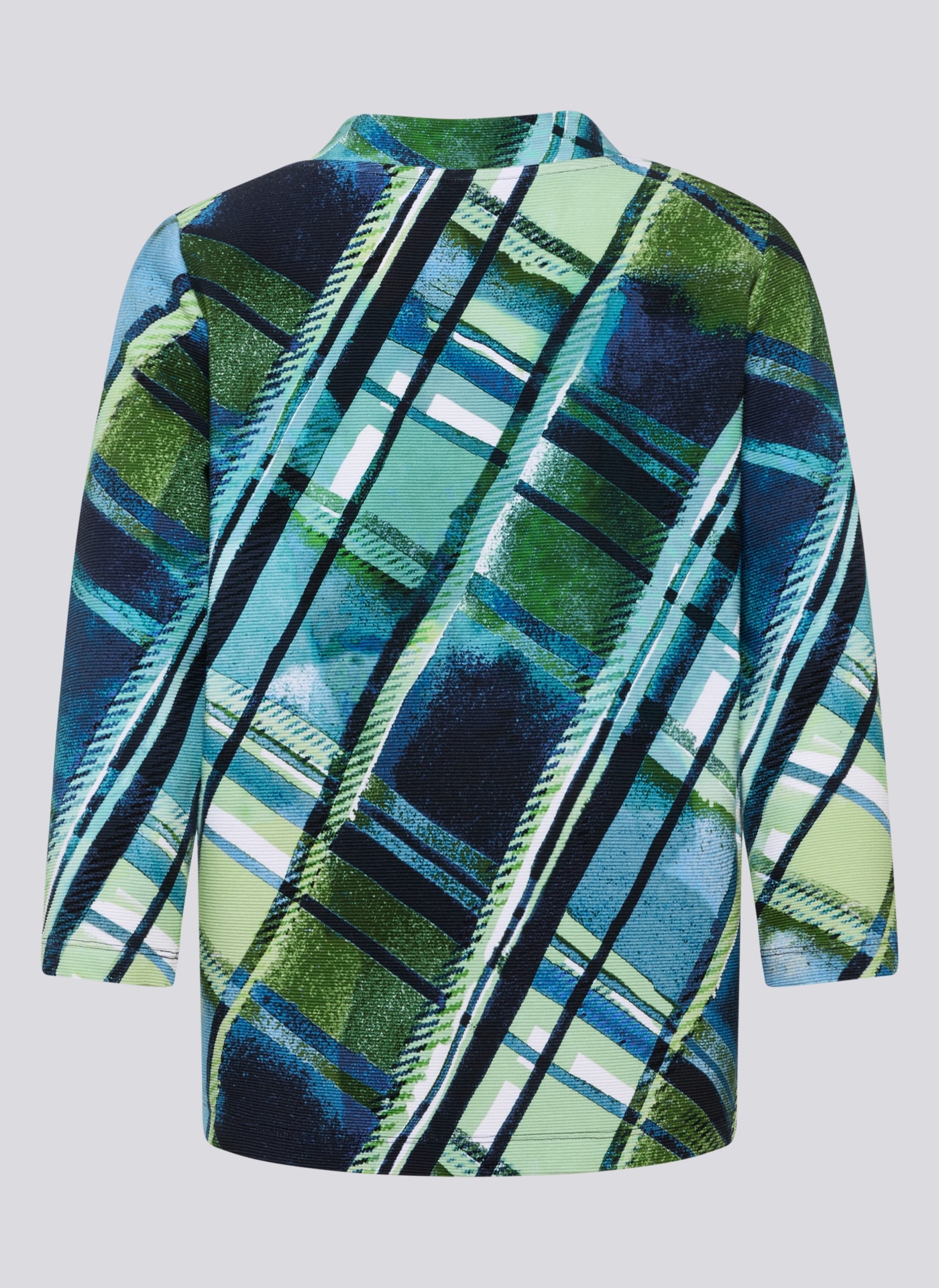 Rabe 3/4-Arm-Shirt mit grafischem Muster und Stehkragen