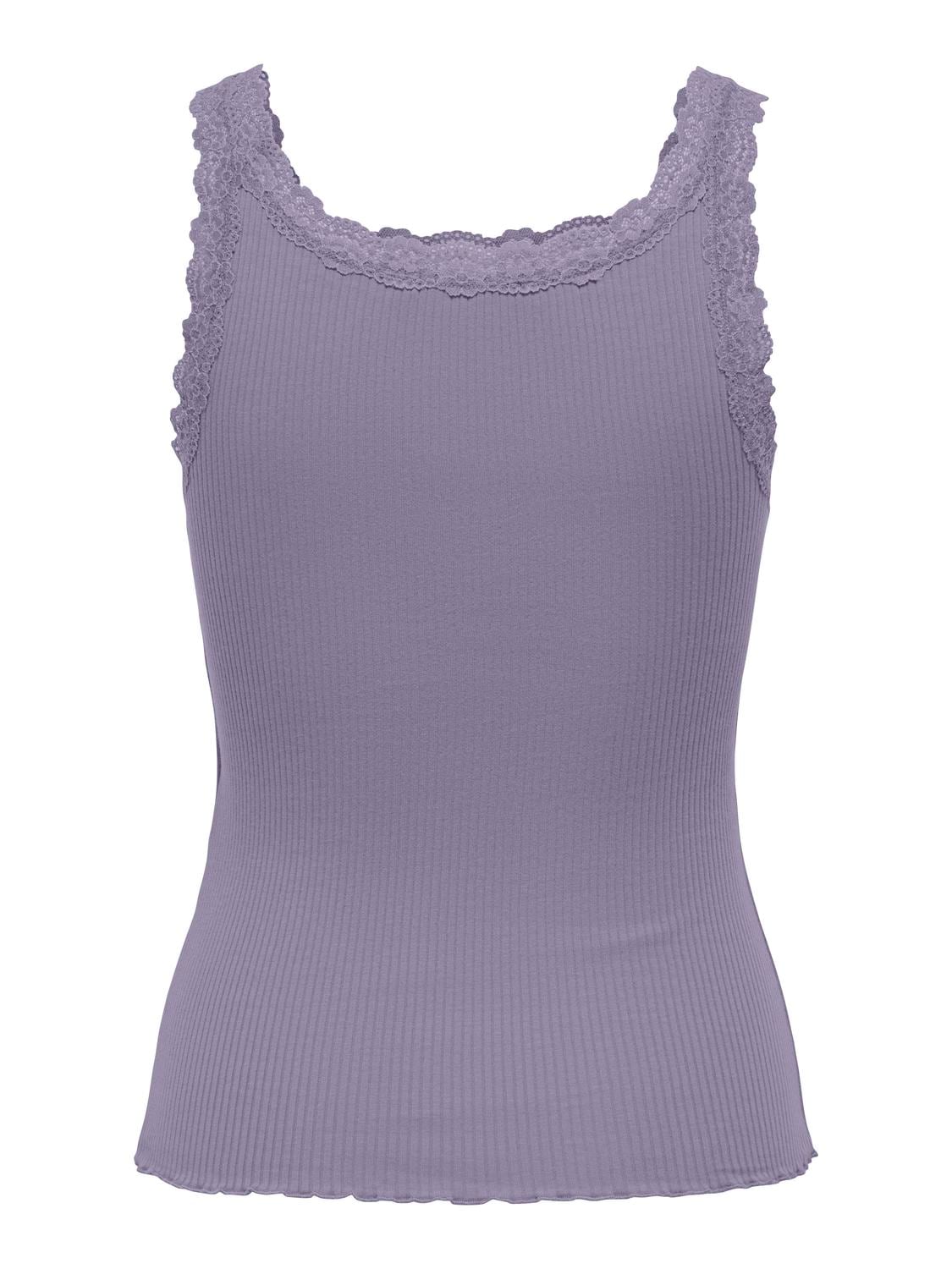 ONLY Tanktop »ONLSARA – Tanktop mit Spitzendetail am Ausschnitt« Baumwollmischung, regular fit