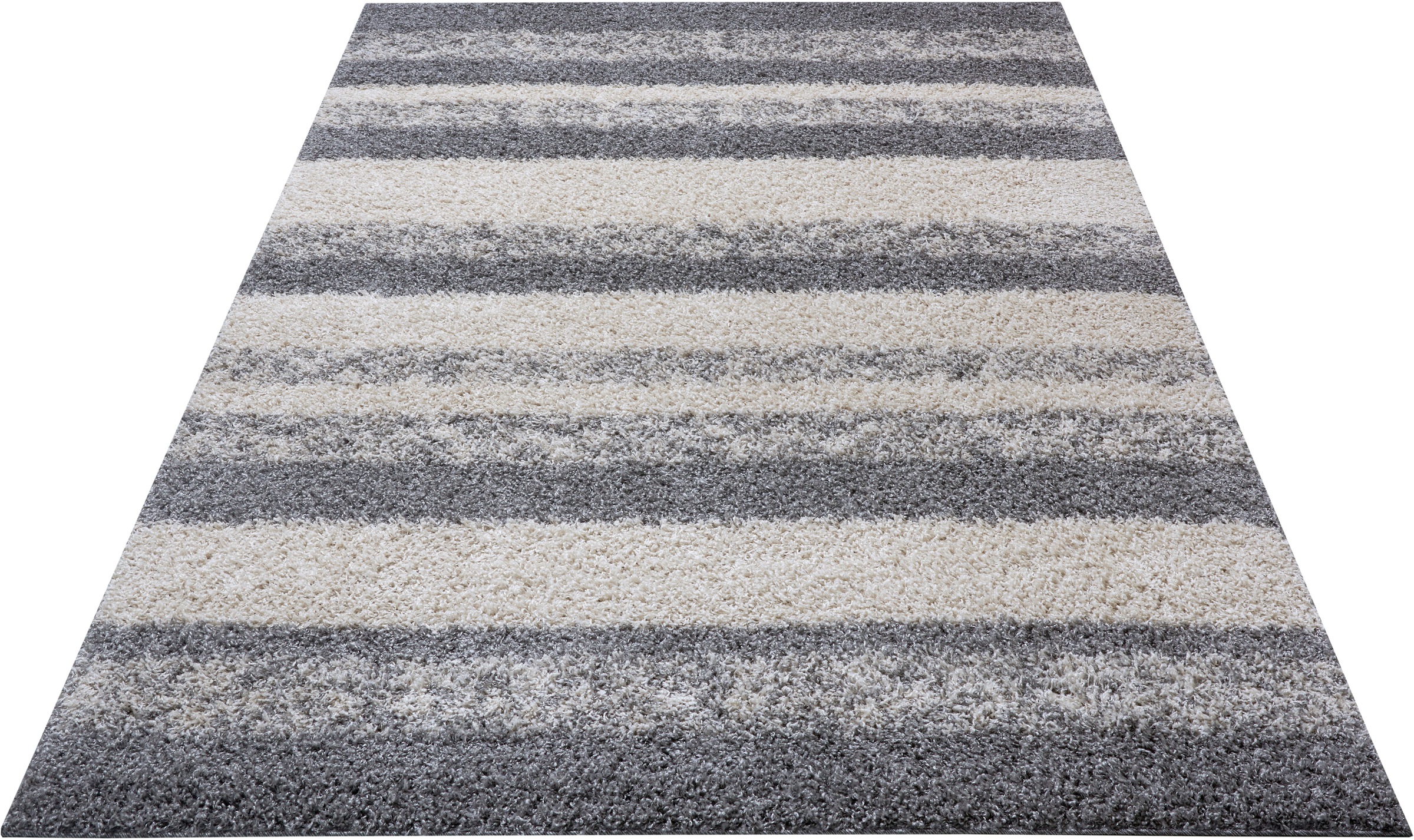 Home affaire Hochflor-Teppich »Nelson«, rechteckig, 30 mm Höhe, Design Shaggy, Streifen Design, Boho Look, Robust, Pflegeleicht