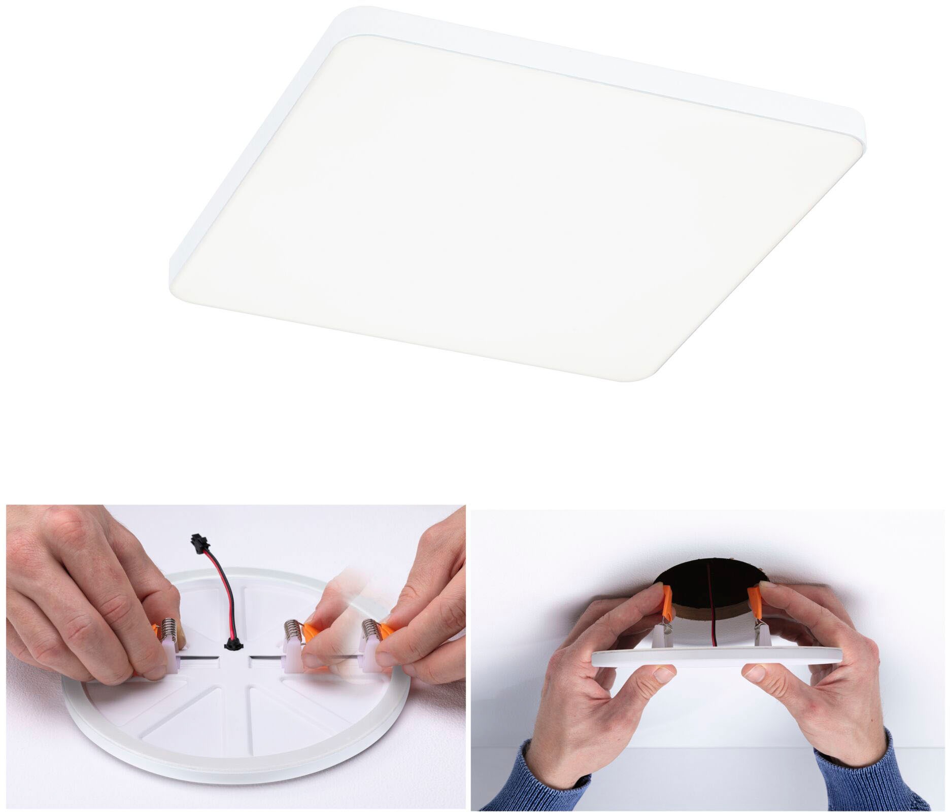 Paulmann LED Einbauleuchte »Veluna VariFit Edge IP44 eckig 160x160mm 1100lm 4000K Weiß«, 1 flammig, LED Einbaupanel IP44 eckig 160x160mm 1100lm 4000K Weiß
