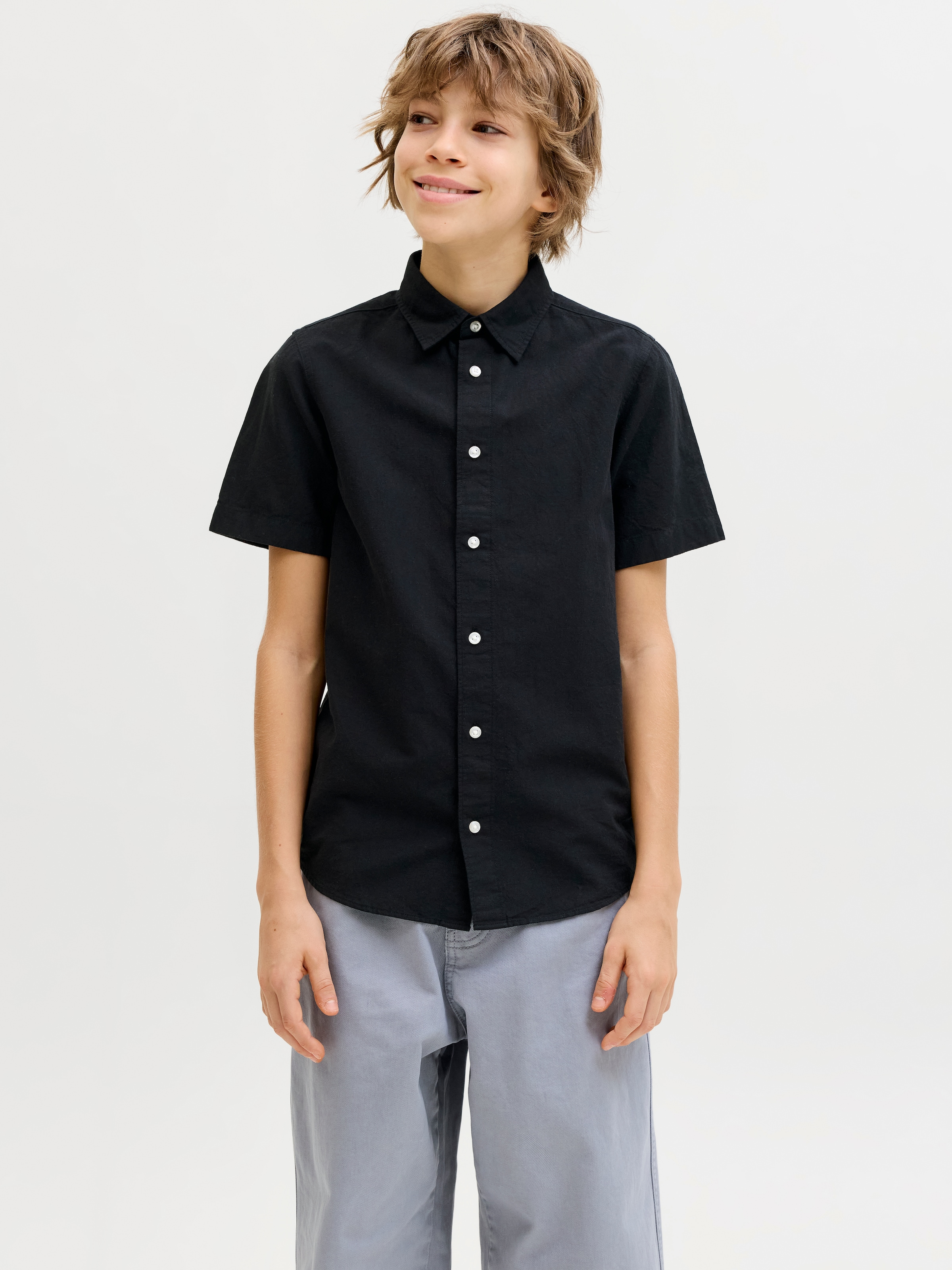 Jack & Jones Junior Kurzarmhemd »JJEBREEZE LINEN BLEND SHIRT S/S SN JNR«