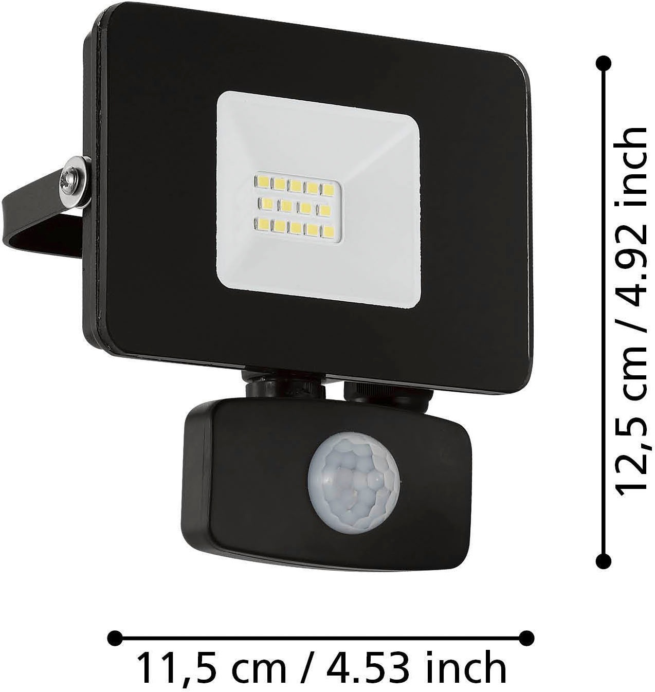 EGLO Wandleuchte »Faedo 3, Außen-Strahler, Außenleuchte, Wandstrahler, IP44, Lampe« LED-Modul 1 Stk. Kaltweiß Wand-/Deckenleuchte - L11 x H13,5 x AL5 cm - schwarz - 10W inkl.