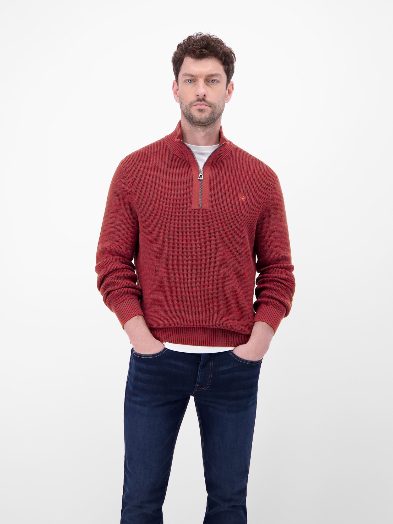 LERROS Strickpullover »Herren Troyer in Twist-Struktur«