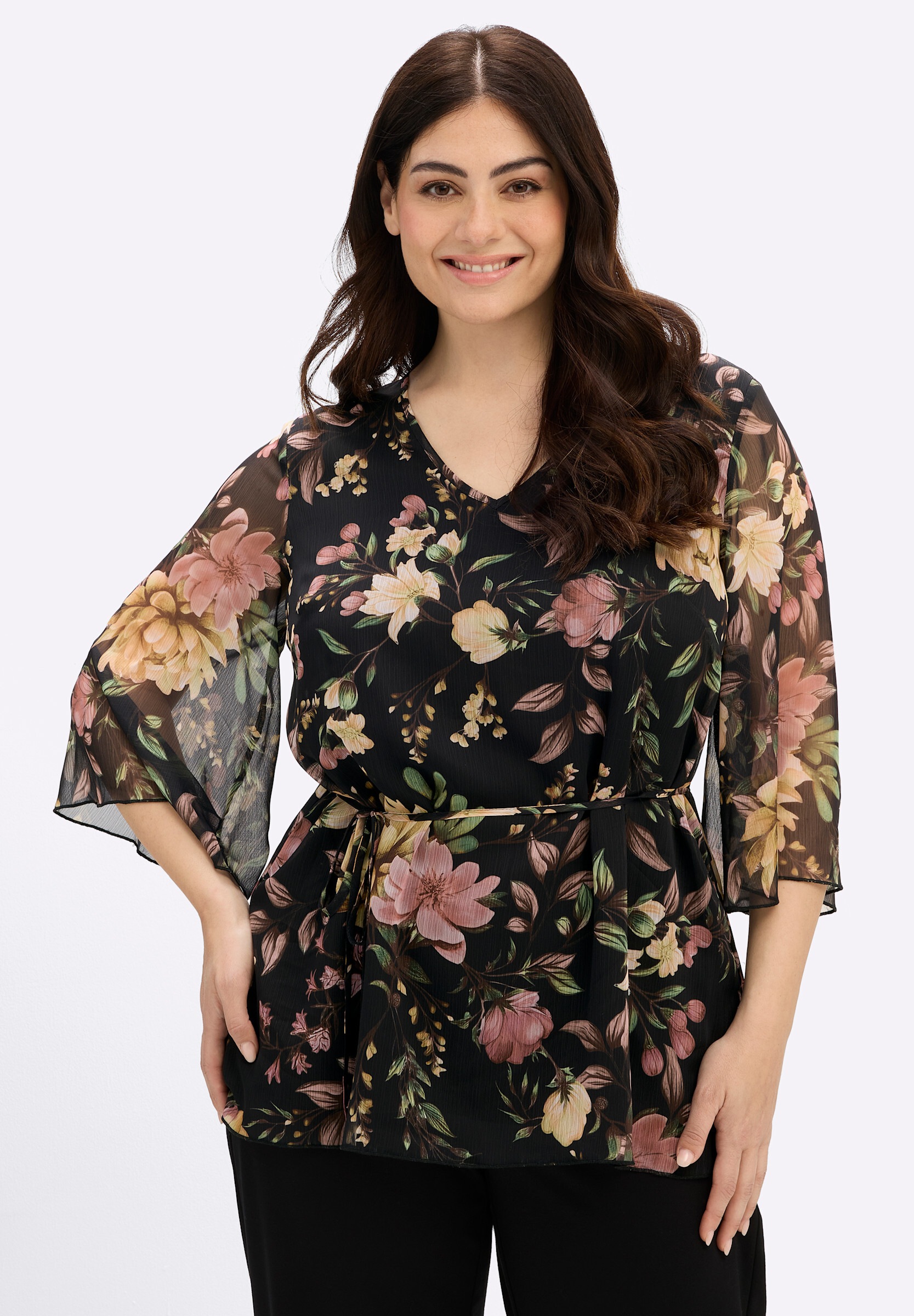 Sheego Longbluse »Tunika Tunika mit floralem Alloverprint«
