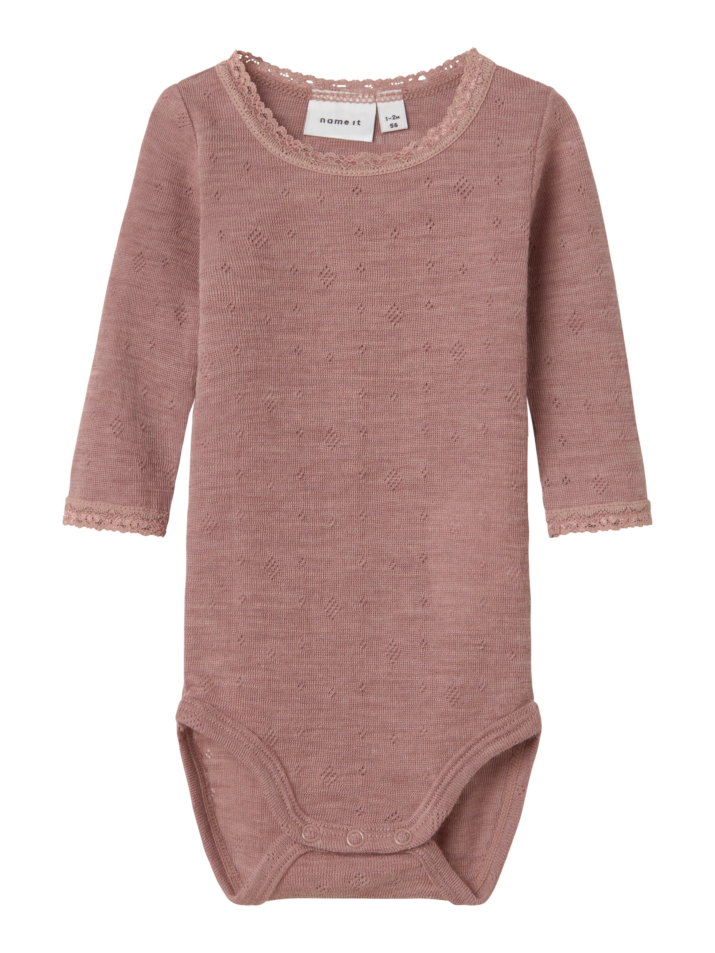Name It Langarmbody »NBFWANG WOOL NEEDLE LS BODY SOLID NOOS«, aus reiner Merinowolle