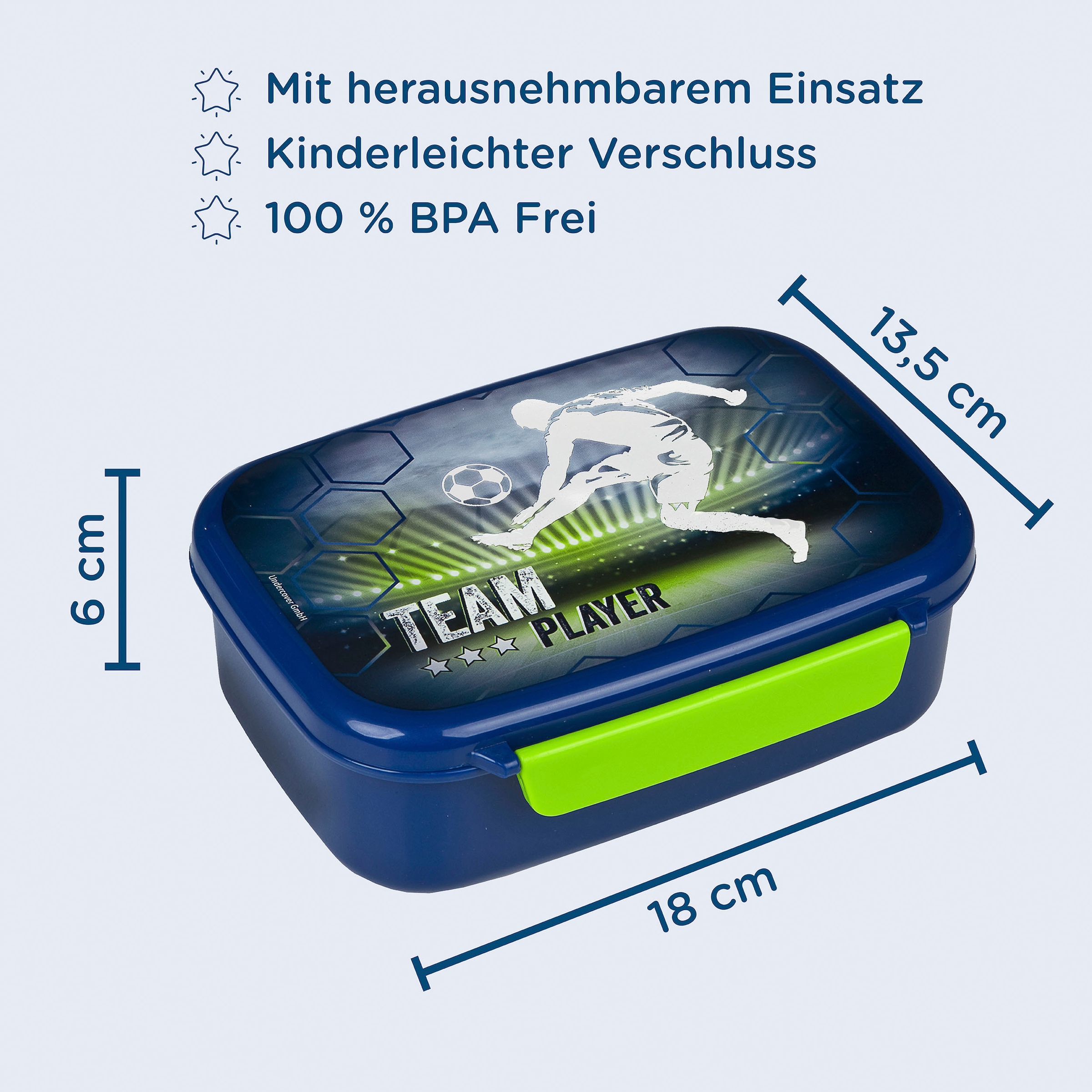 Scooli Lunchbox »Brotzeitdose & Trinkflasche, Team Player«, (Set, 2 tlg.), mit Trinkflasche