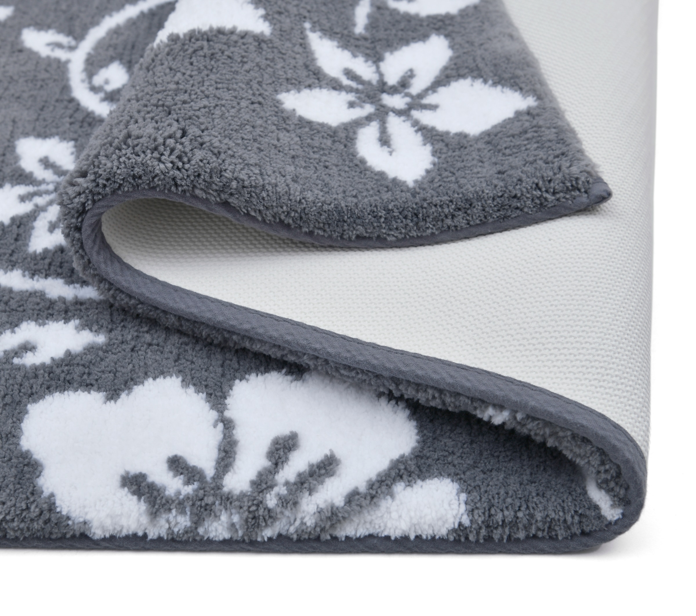 OTTO home Badematte »Daffney, Badvorleger, Badezimmer Teppich, Duschvorleger« Höhe 18 mm rutschhemmend beschichtet schnell trocknend Badteppich, Floral, Blumen Design