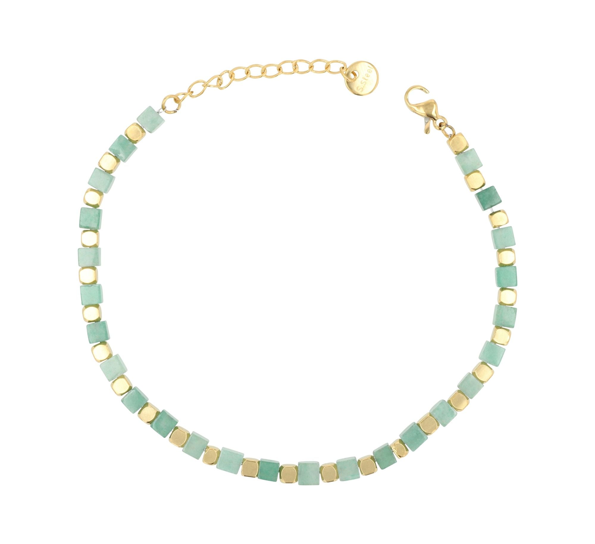 Adelia´s Armband »Damen Armband aus Edelstahl mit Aventurin 17,5+3 cm«