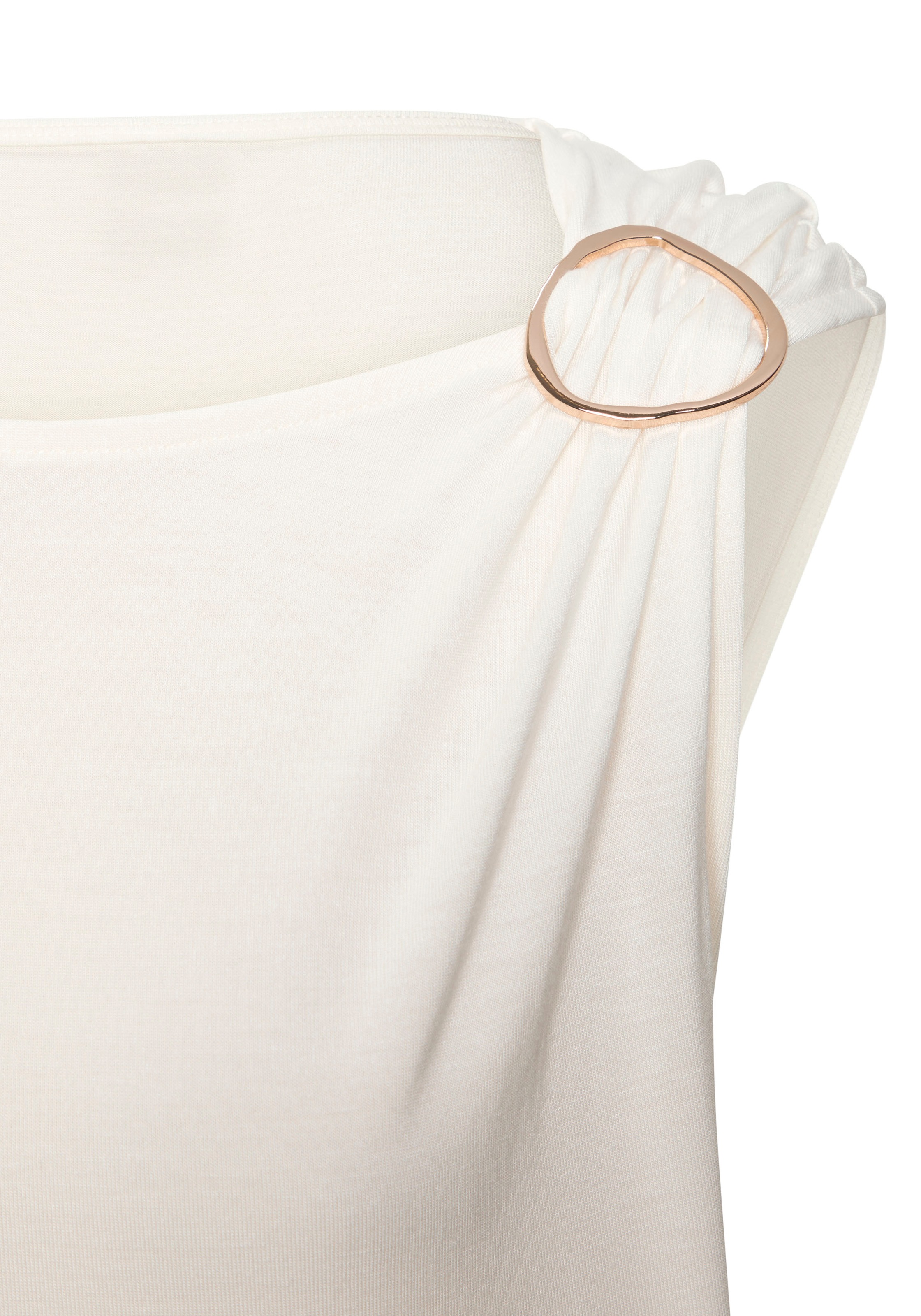 Vivance Kurzarmshirt, mit Zierschnalle, Sommertop, casual