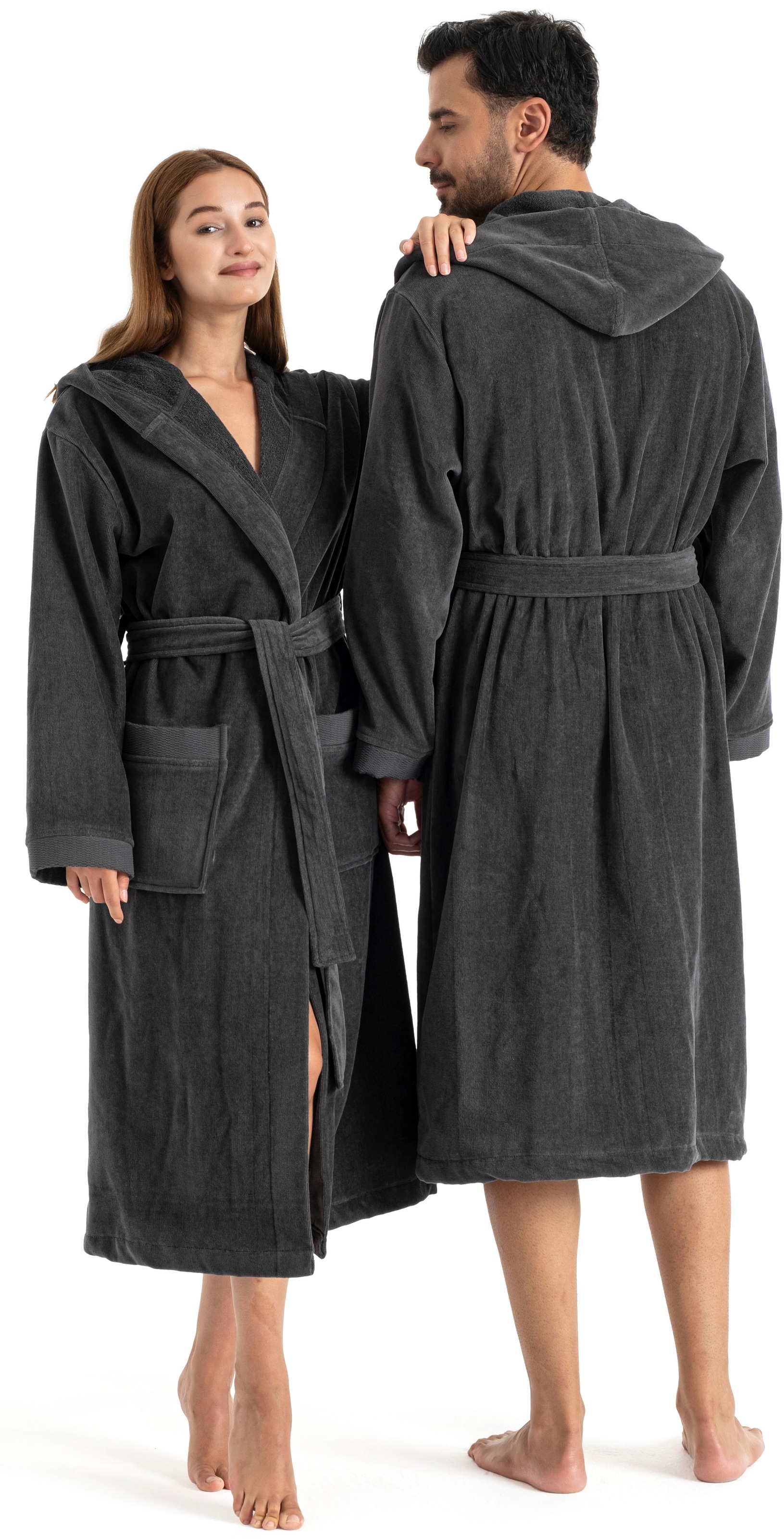 OTTO home Unisex-Bademantel »Fenya, 330 g/m², Premium, Hotelbademantel, Morgenmantel,  Sauna & Spa« 1 Stk. Reißverschlusstaschen, weich mit GRATIS-Zugabe: 1x Duschtuch 70x140 cm