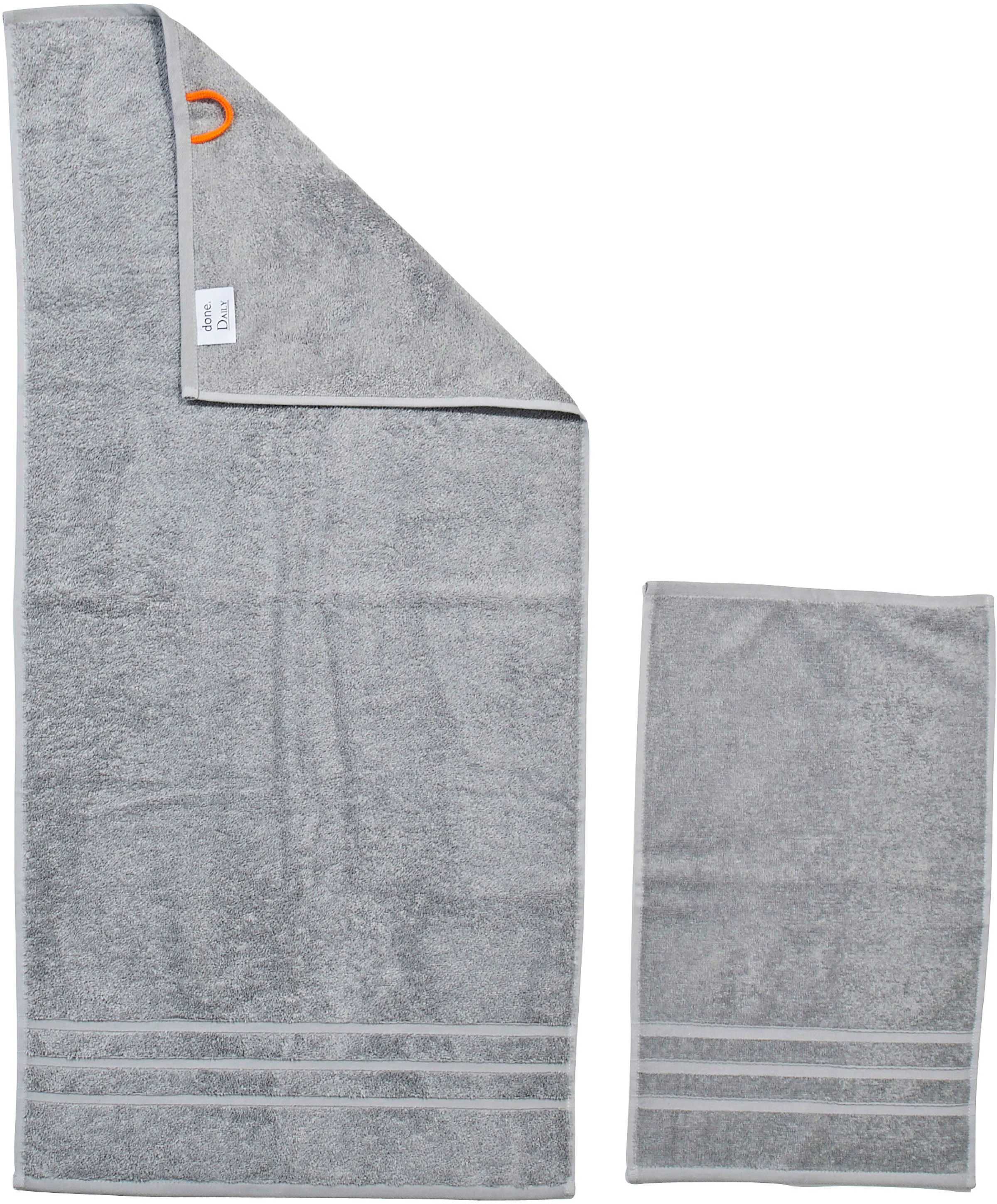 done.® Handtuch Set »Daily Uni«, (Set, 4 St., 2 Gästetücher (30x50 cm)-2 Handtücher (50x100 cm), 2x Gästehandtücher & 2x Handtücher, Uni-Farben