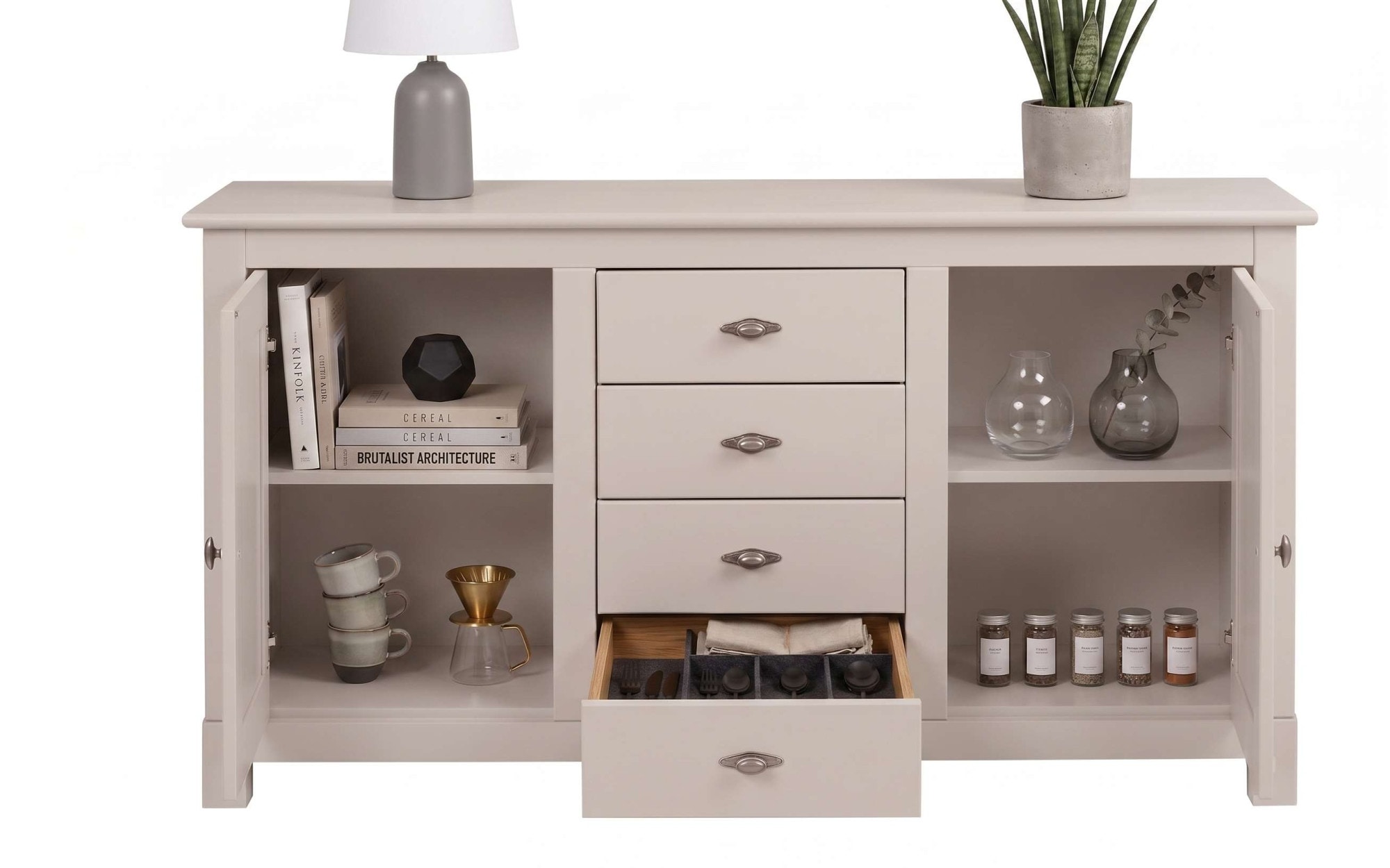 OTTO home Sideboard »Rauna, Kommode, Landhausstil« B/T/H: 150/37/84 cm,  Kommode, FSC®-zertifiziertes Massivholz, Breite 150 cm