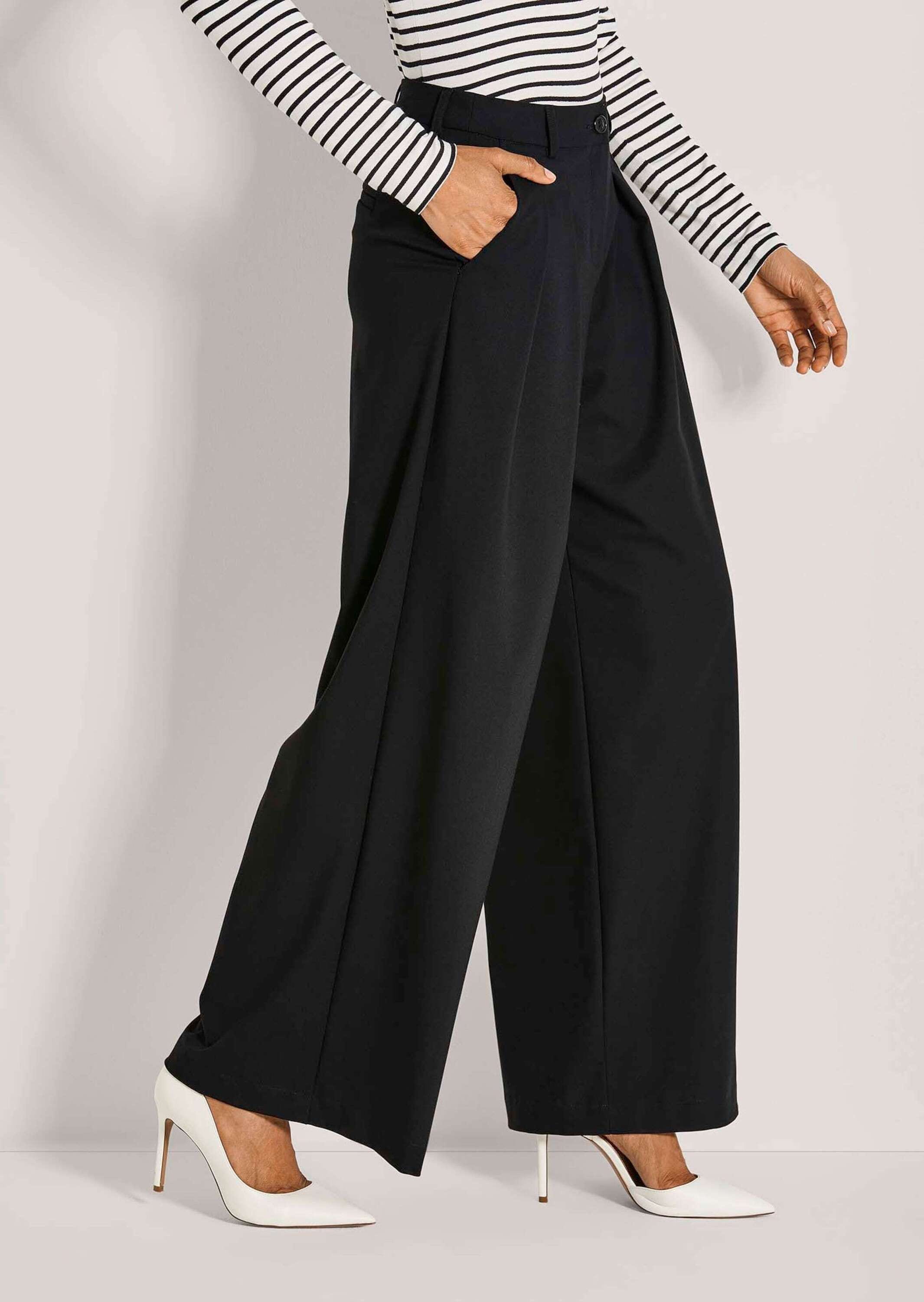 MADELEINE Bundfaltenhose »Palazzohose Elegante Palazzohose mit weitem Bein«  Bundfaltenhose mit weitem Bein
