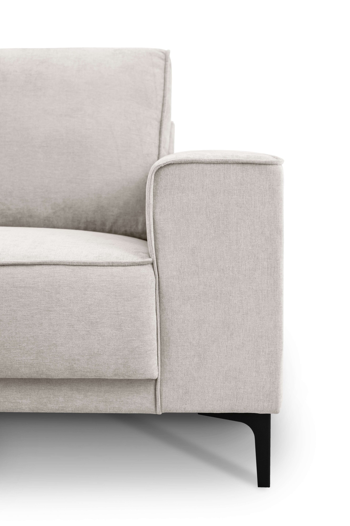 PLACES OF STYLE Ecksofa »Polsterecke Oland, Struktur, Flachgewebe, Luxus-Microfaser, Boucle« L-Form, 280 cm, Wellenunterfederung, Skandi-Design, Metallfüße