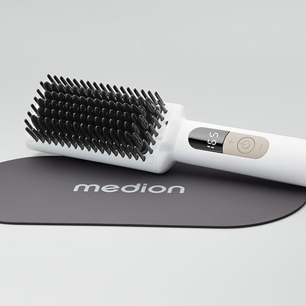 Medion® Glätteisen »Haarglättbürste HB1 (MD19859)«, Keramik-Turmalin, Keramik/Turmalin beschichtete Borsten, Ionen-Technologie