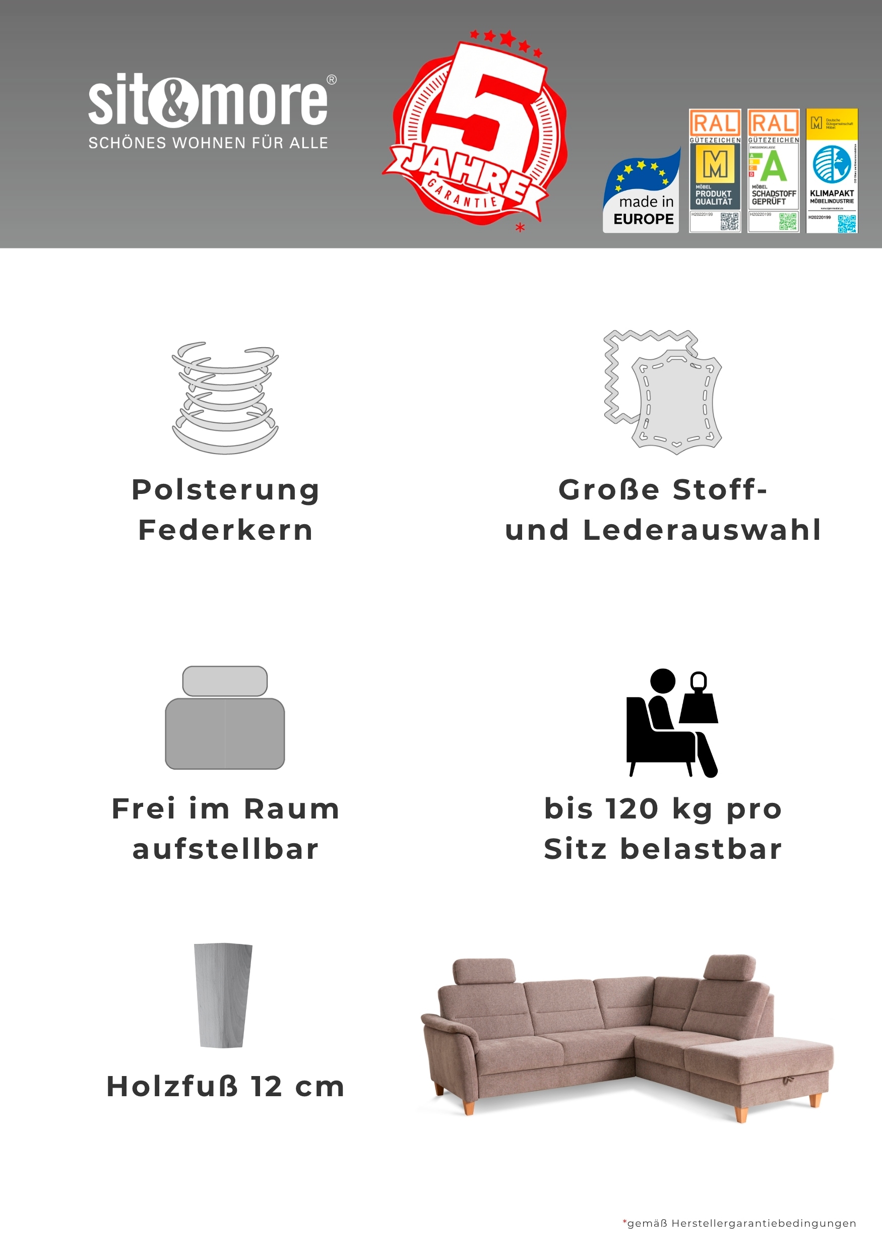 Home affaire Sofa-Kopfstütze »Palmera, B: 50 cm« Set: 2 Stück, passend zur Serie