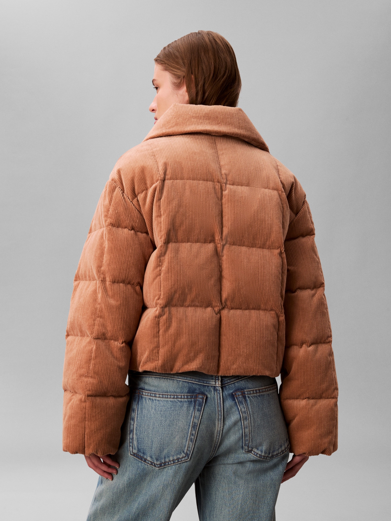 Calvin Klein Jeans Cordjacke »CORDUROY INSULATED DOWN PUFFER« ohne Kapuze Mit Rundhalsausschnitt, regular fit
