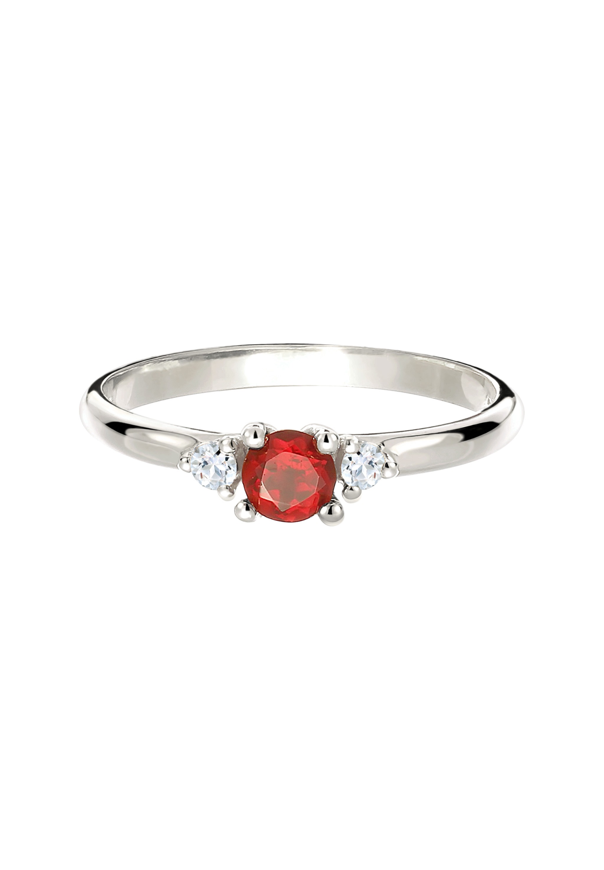 Elli Premium Silberring »Ring Granat Topas Edelstein Klassik Rund 925 Silber«