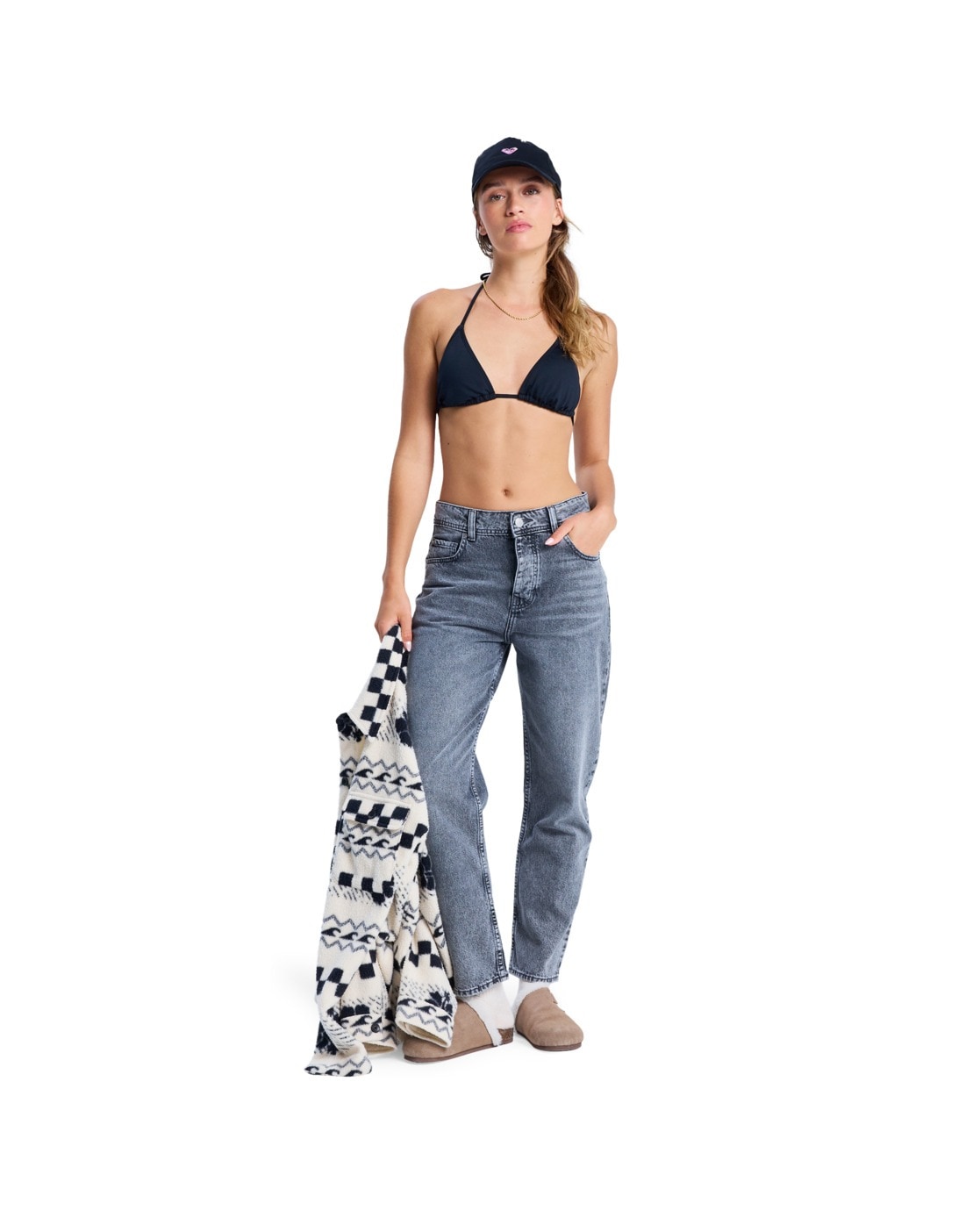 Roxy Relax-fit-Jeans »Patti Straight Mid Grey«