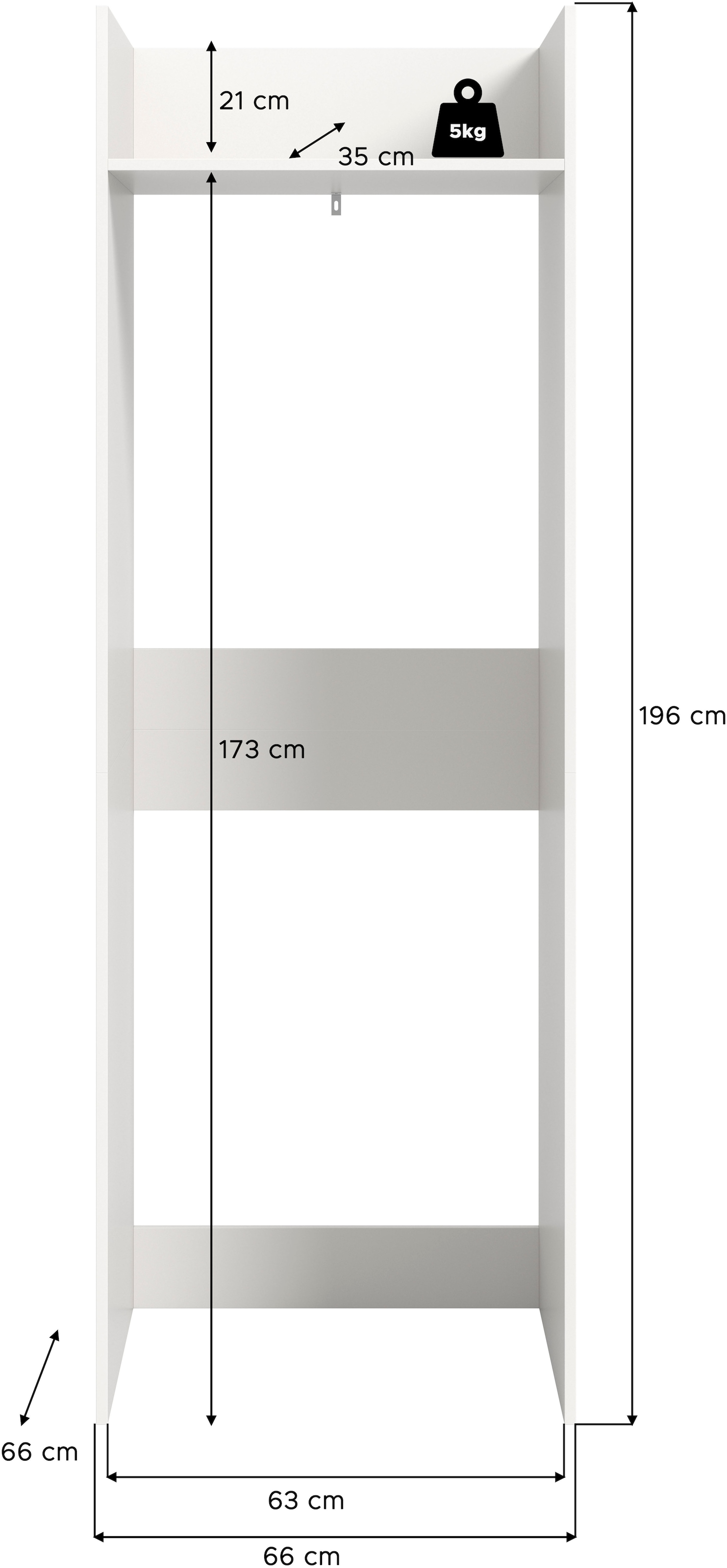 welltime Waschmaschinenumbauschrank »FALAS, TOPSELLER, Höhe 195 cm, 1 Boden, für Waschmaschine &Trockner« in verschiedenen Farben erhältlich, 1 Stk. tlg. Waschmaschine, Trockner, Waschmaschinenschrank, Umbauschrank, Wäsche