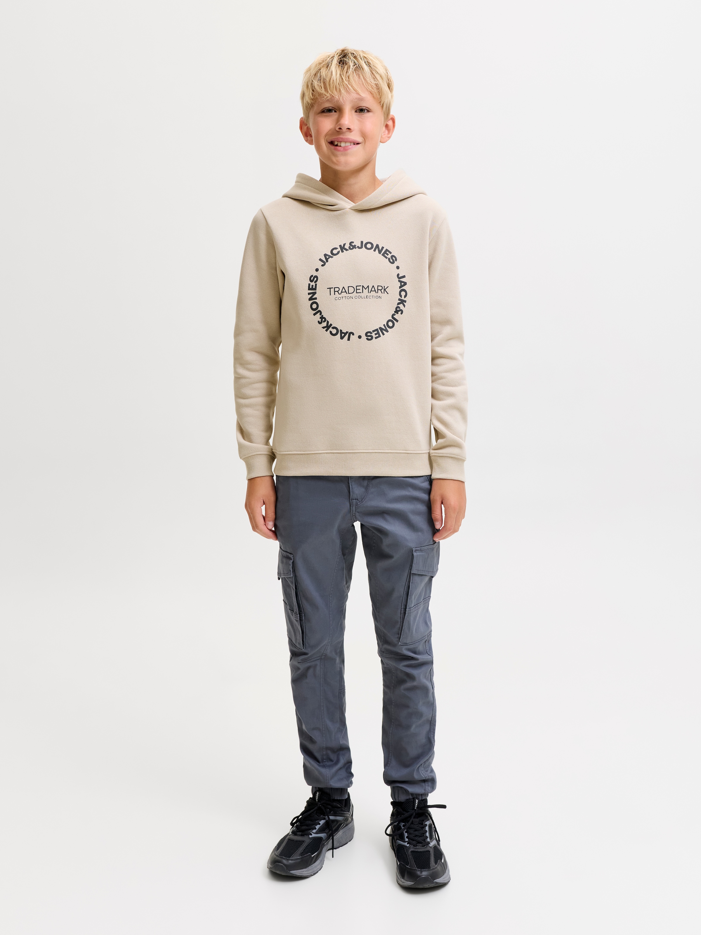 Jack & Jones Junior Kapuzensweatshirt »JJBENSON SWEAT HOOD JNR«, Materialmix, normal geschnitten
