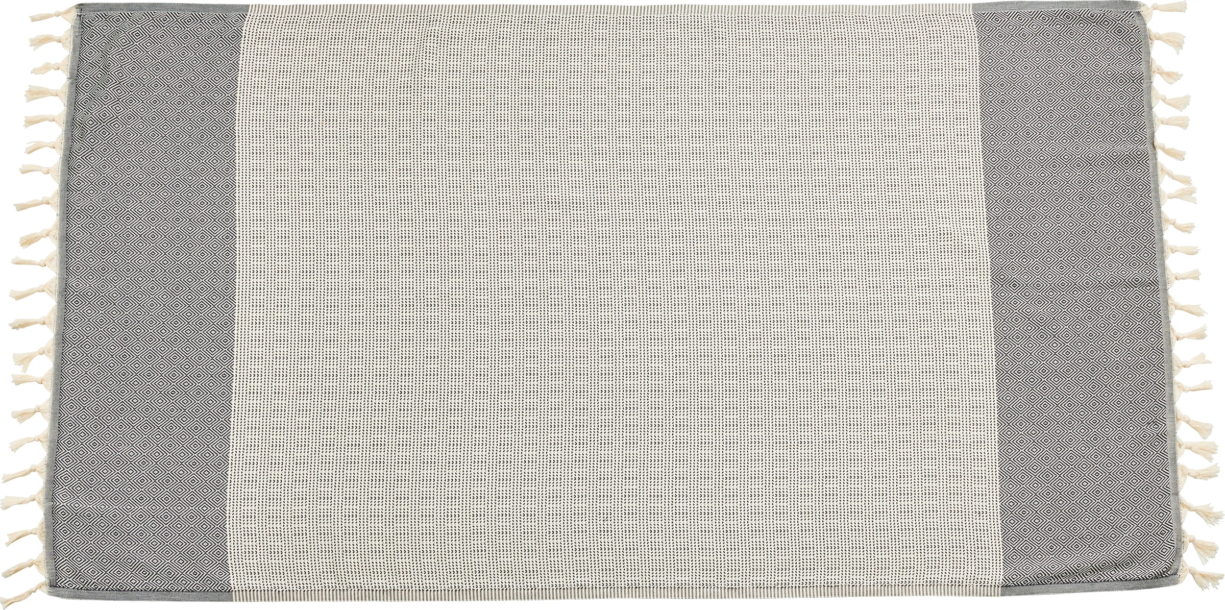 done.® Plaid »Lounge Diamond«, Leichtes Plaid mit geknoteten Fransen
