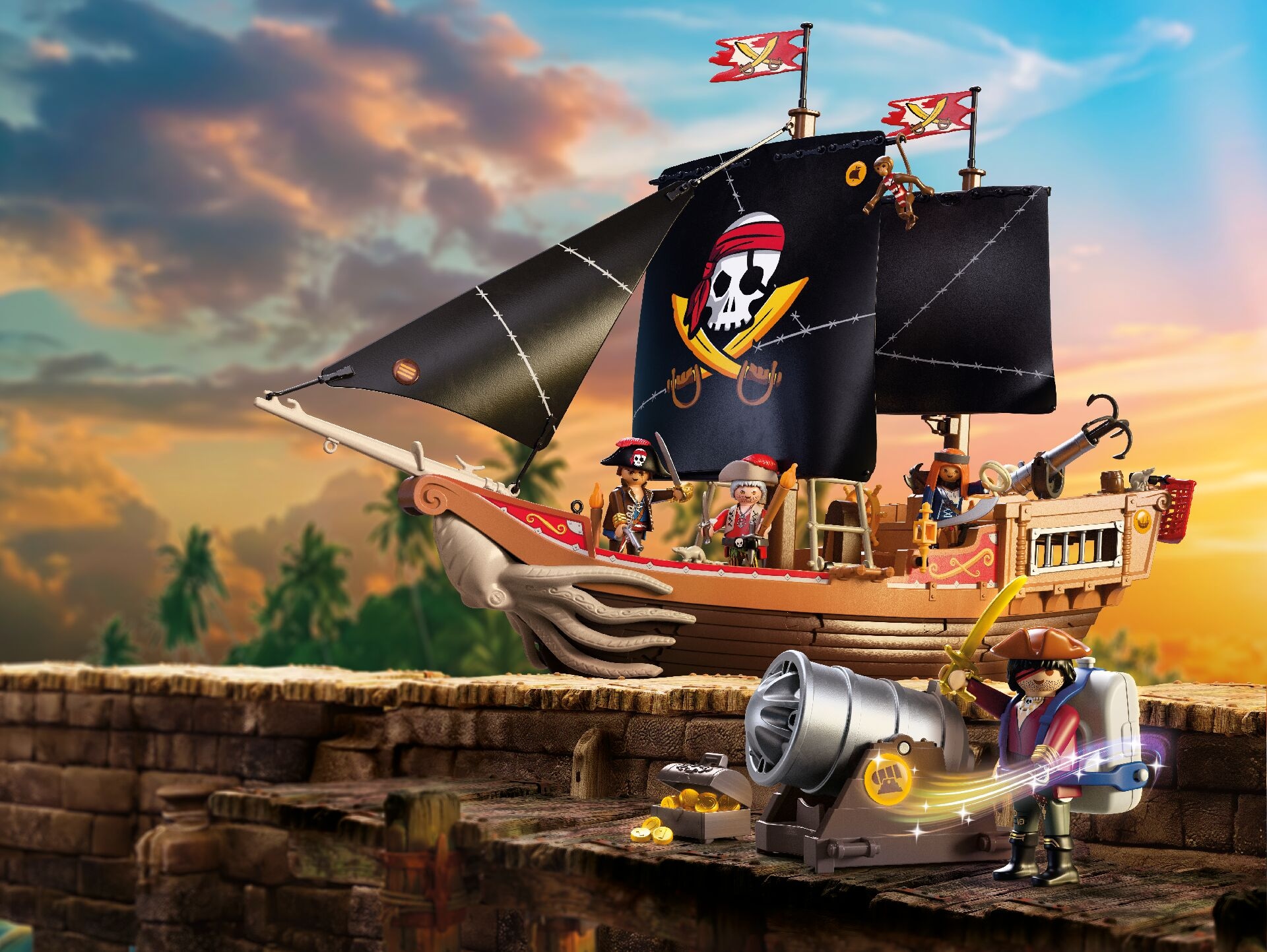 Playmobil® Konstruktions-Spielset »Playmobil Hi! Ready-To-Play Set Piraten (71530), Pirates« Made in Europe