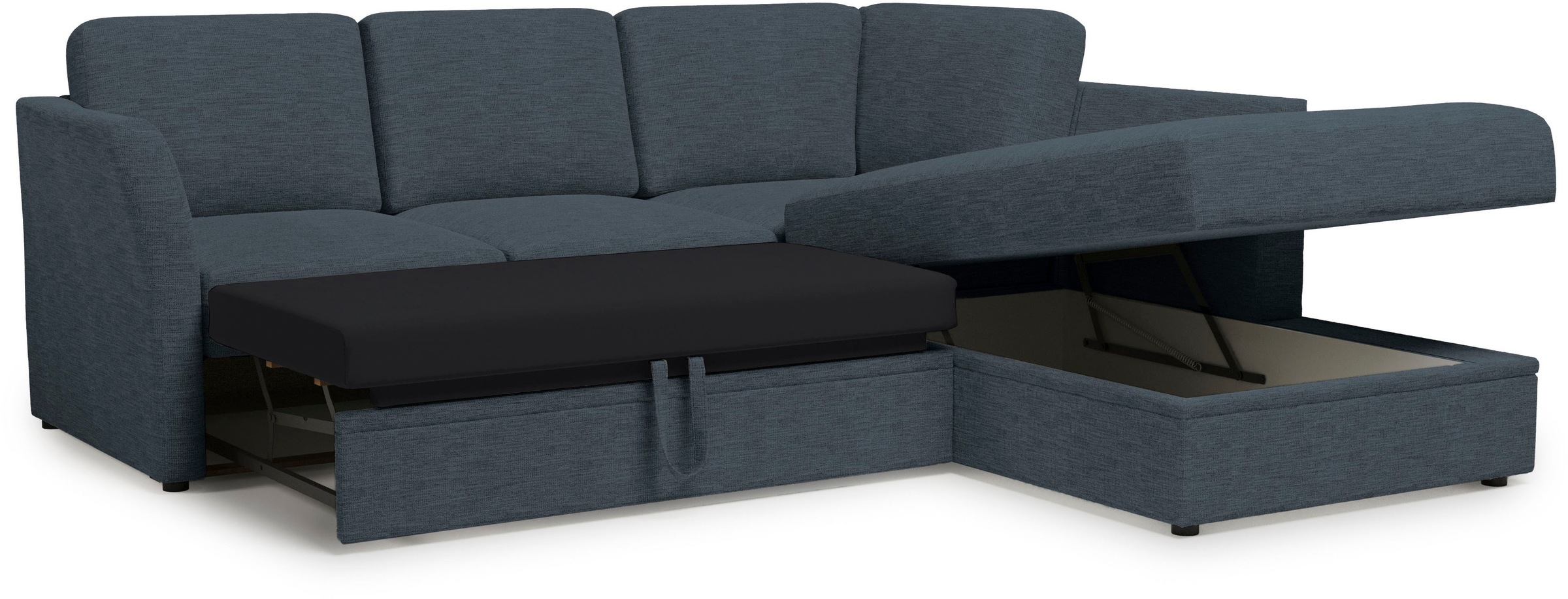 Home affaire Ecksofa »Lavars, L-Form, Schlafsofa«, mit Bettfunktion und Stauraum, in zwei verschiedenen Bezugsqualitäten