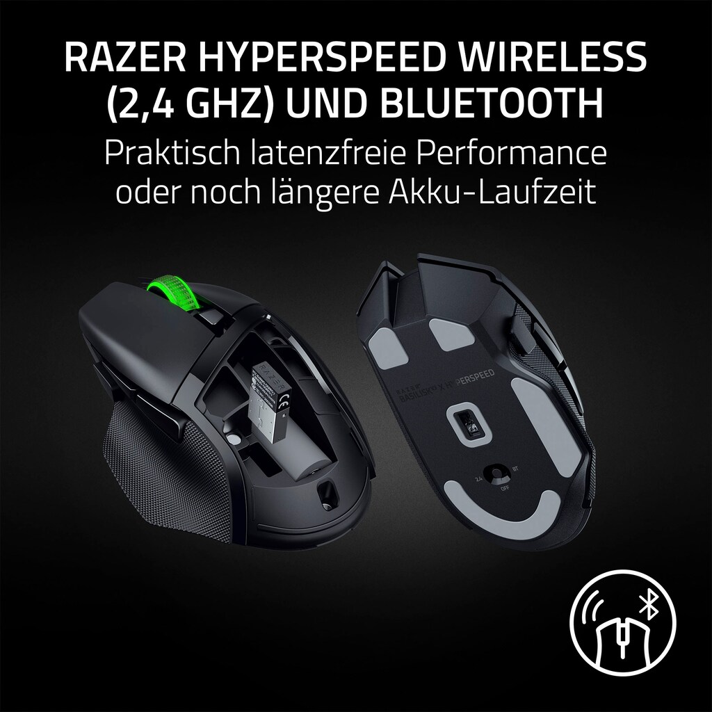 RAZER Gaming-Maus »Basilisk V3 X HyperSpeed«, USB-Bluetooth