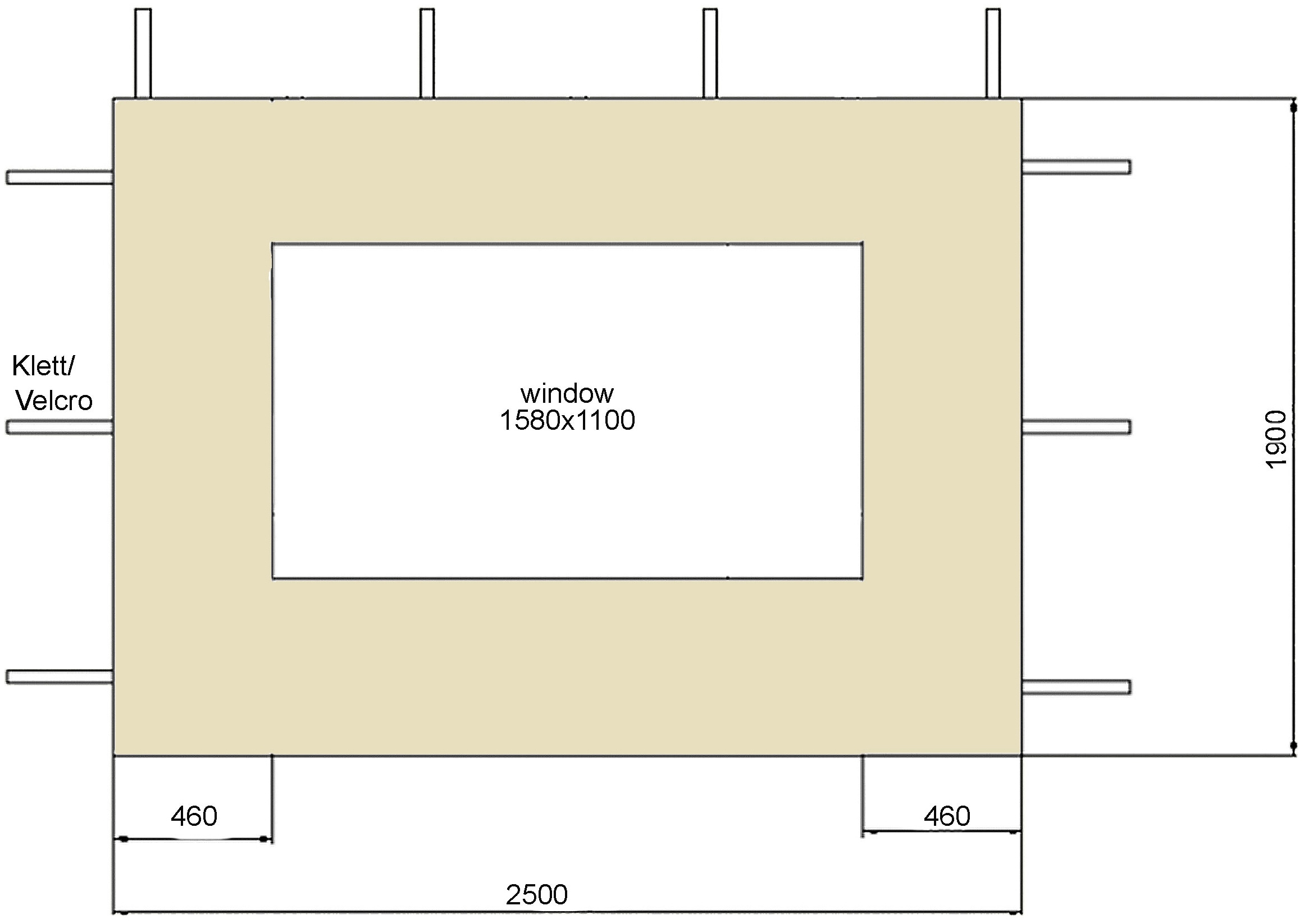 Quick Star Pavillonseitenteil »Nizza«, (Set), mit 2 Fenster