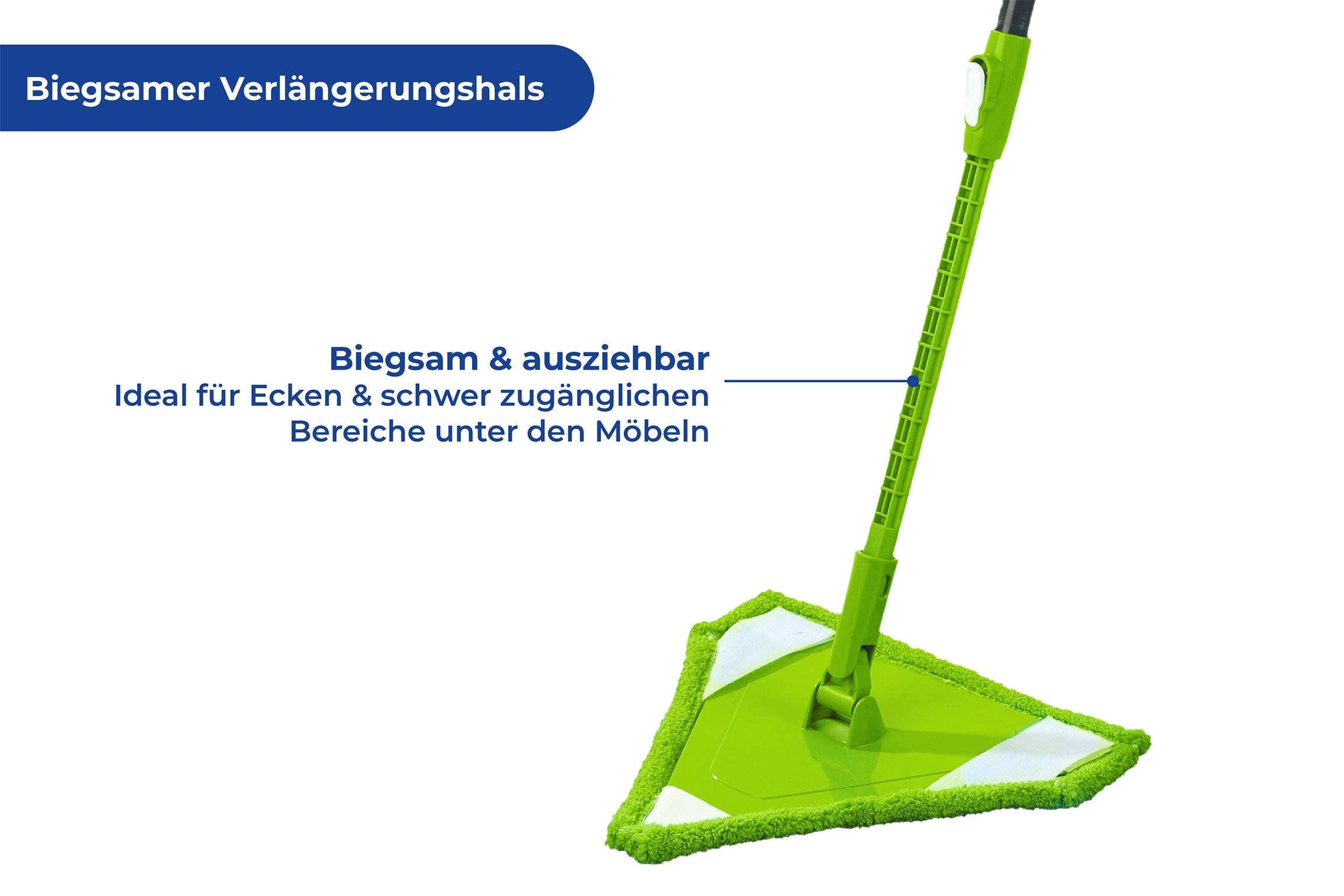 Maximex Bodenwischer-Set »Modell Triangel« flacher Wischmopp, Mikrofaser, zur Reinigung von Ecken & Nischen